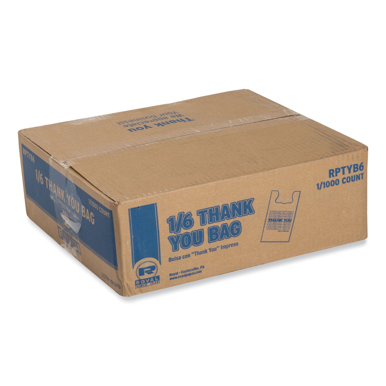 Thank You Bags | White/Red | 1,000-Count