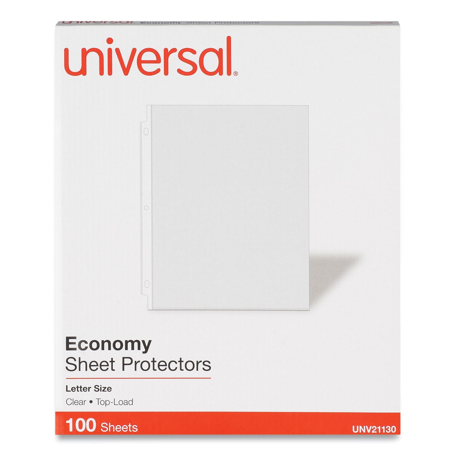 Universal® Top-Load Poly Sheet Protectors, Economy, Letter, 100/box