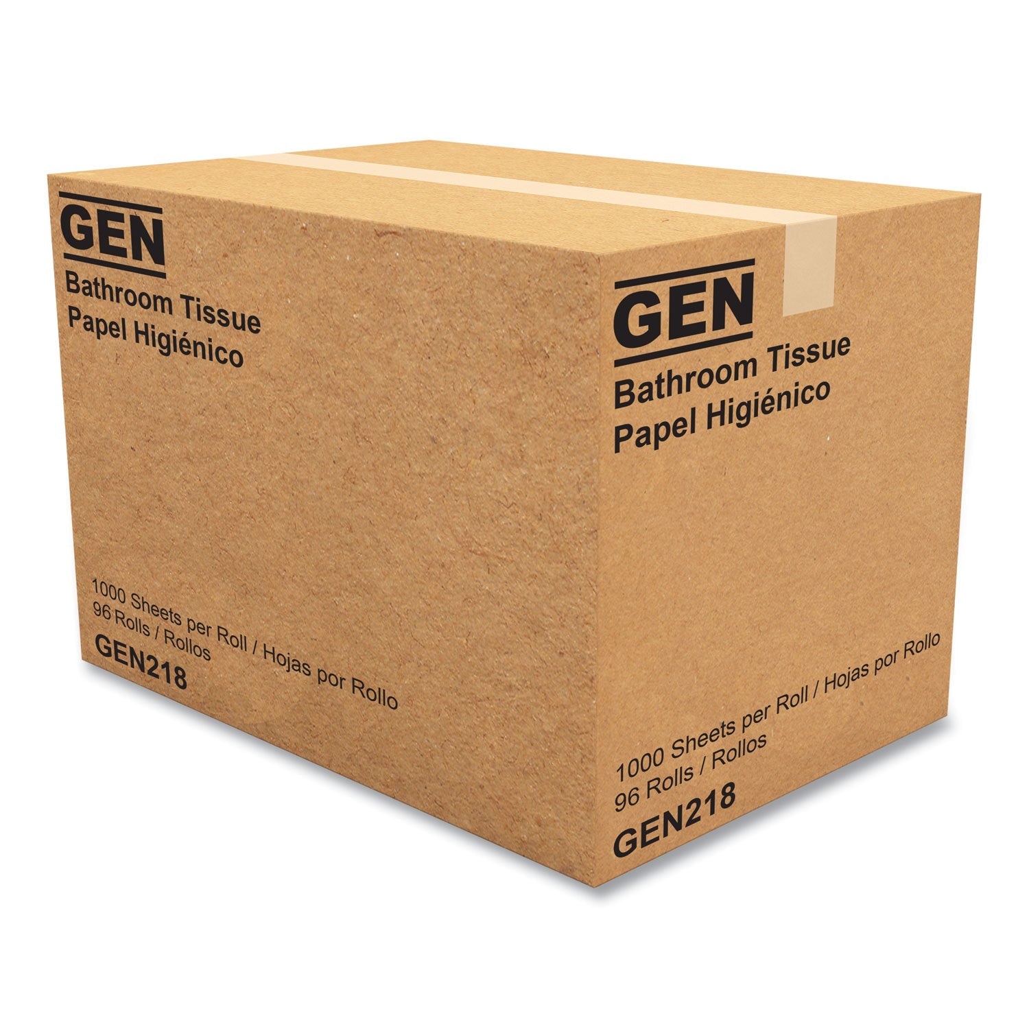 GEN Standard Bath Tissue, Septic Safe, Individually Wrapped Rolls, 1-Ply, White, 1,000 Sheets/Roll, 96 Wrapped Rolls/Carton