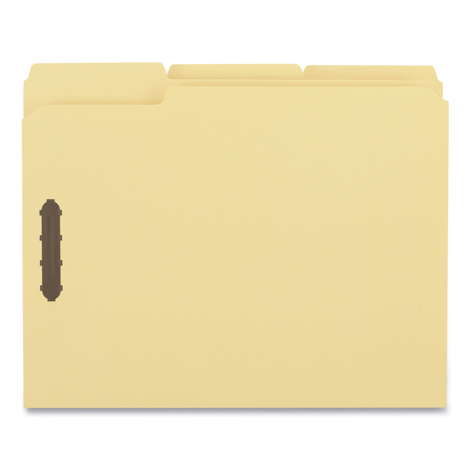 Universal® Deluxe Reinforced Top Tab Fastener Folders, 0.75" Expansion, 2 Fasteners, Letter Size, Yellow Exterior, 50/Box