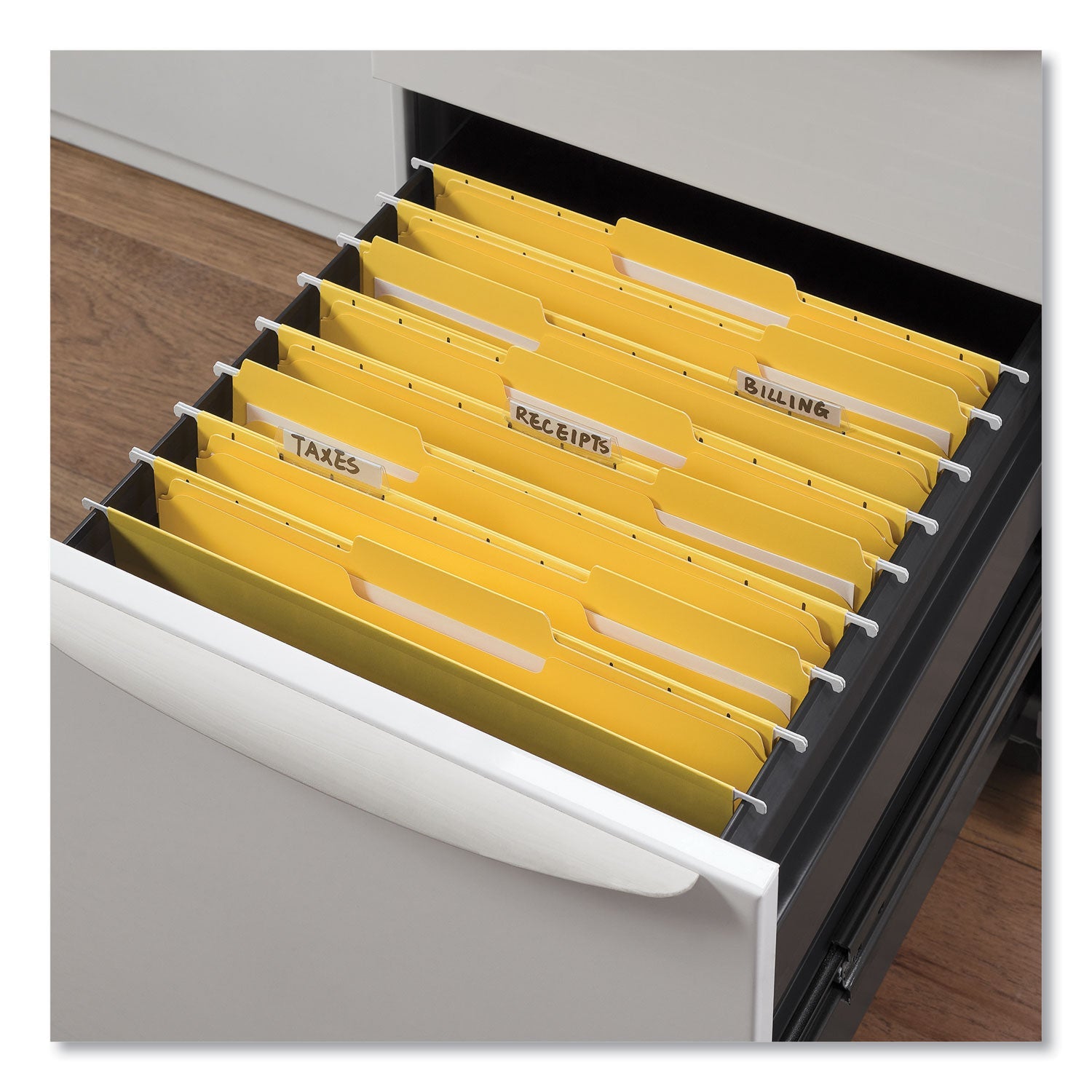 Universal® Deluxe Reinforced Top Tab Fastener Folders, 0.75" Expansion, 2 Fasteners, Letter Size, Yellow Exterior, 50/Box