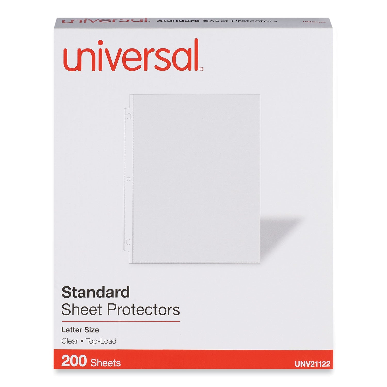 Universal® Standard Sheet Protector, Standard, 8.5 x 11, Clear, 200/Box