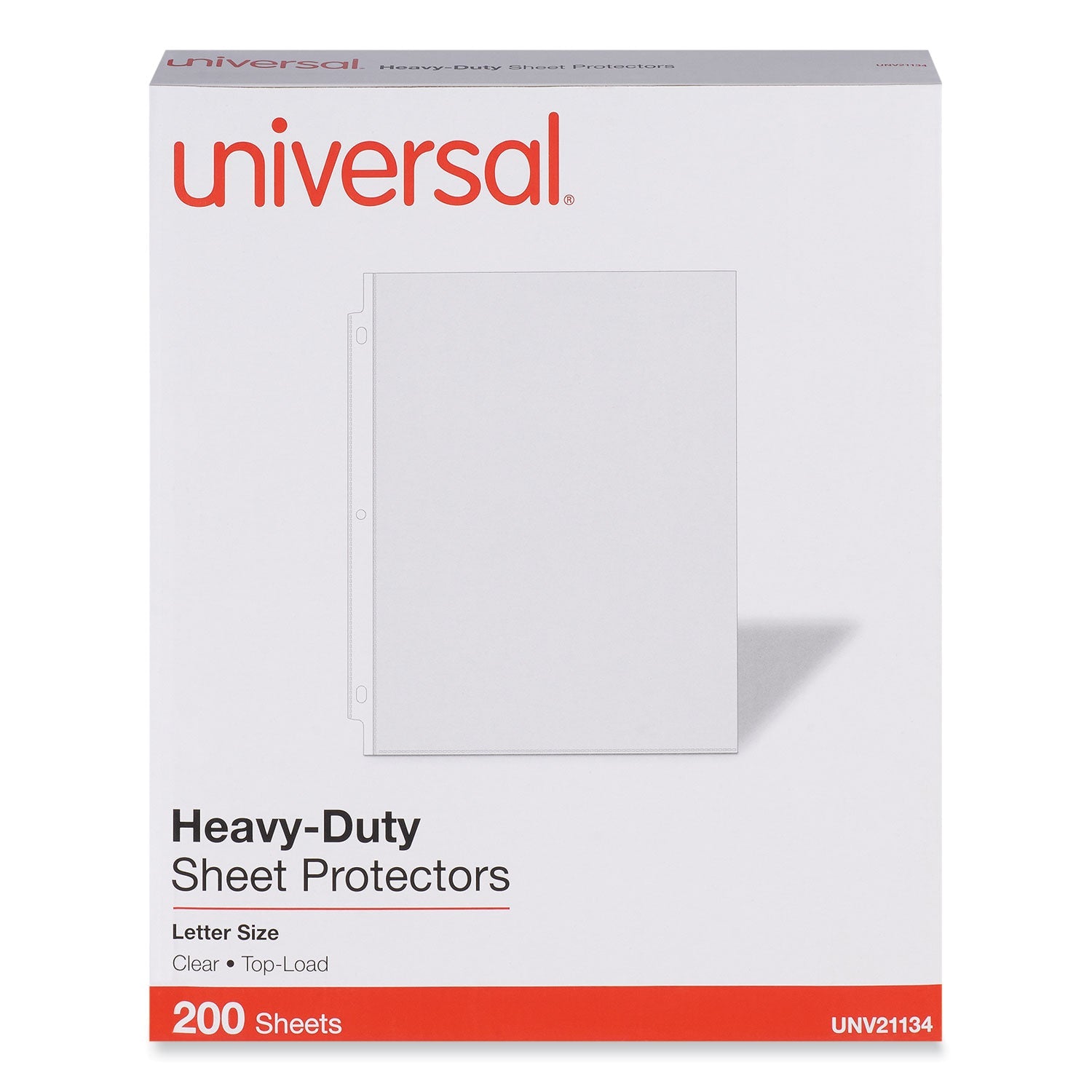 Universal® Top-Load Poly Sheet Protectors, Heavy Gauge, Letter Size, Clear, 200/Pack
