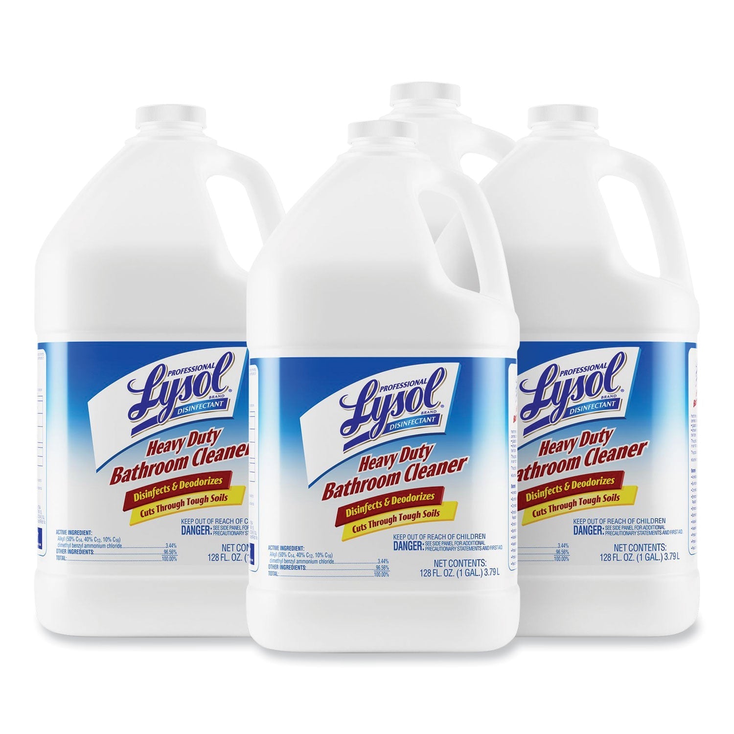 Professional LYSOL® Brand Disinfectant Heavy-Duty Bathroom Cleaner Concentrate, Fresh Lime, 1 gal Bottle, 4/Carton