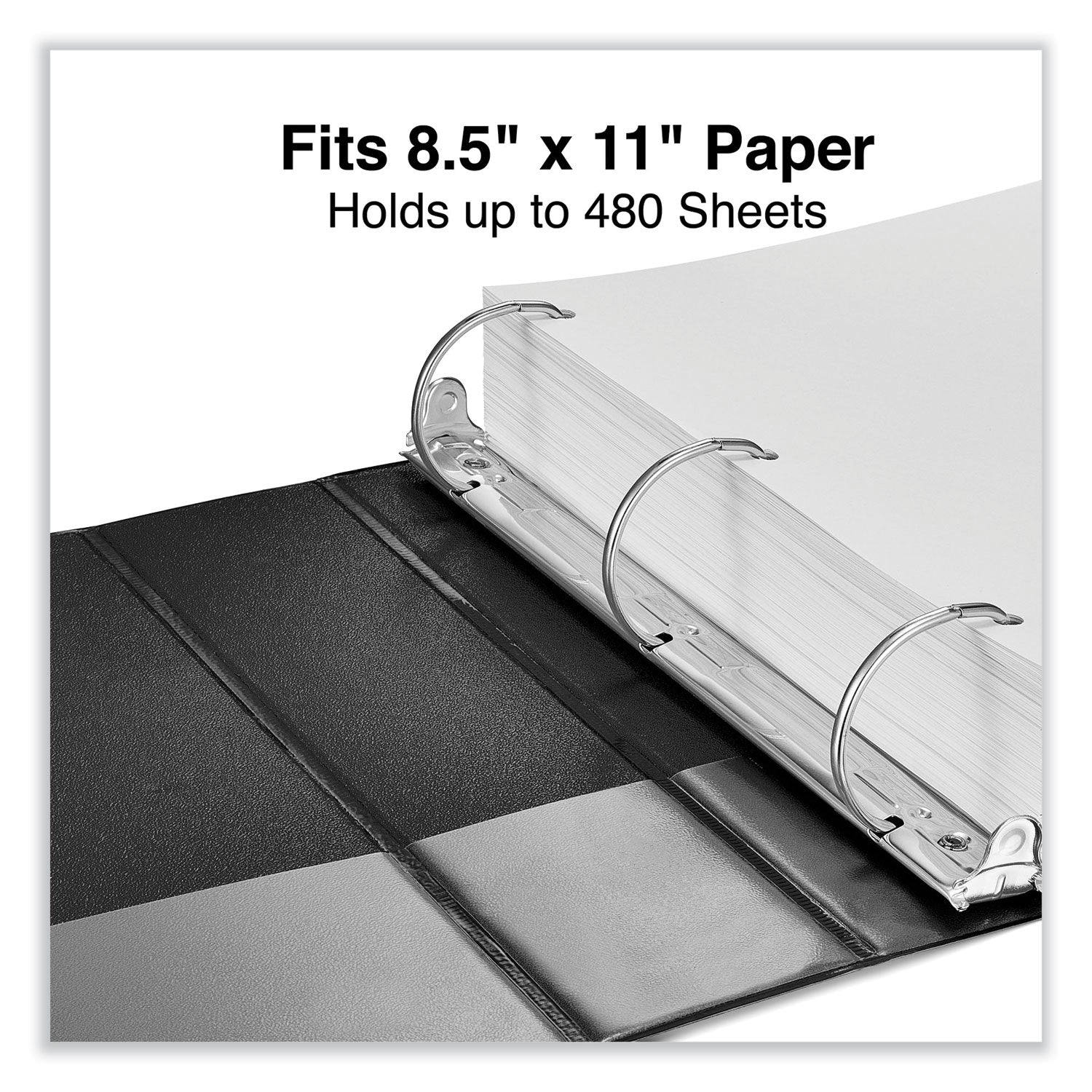 Universal® Slant D-Ring View Binder, 3 Rings, 2" Capacity, 11 x 8.5, Black, 6/Carton