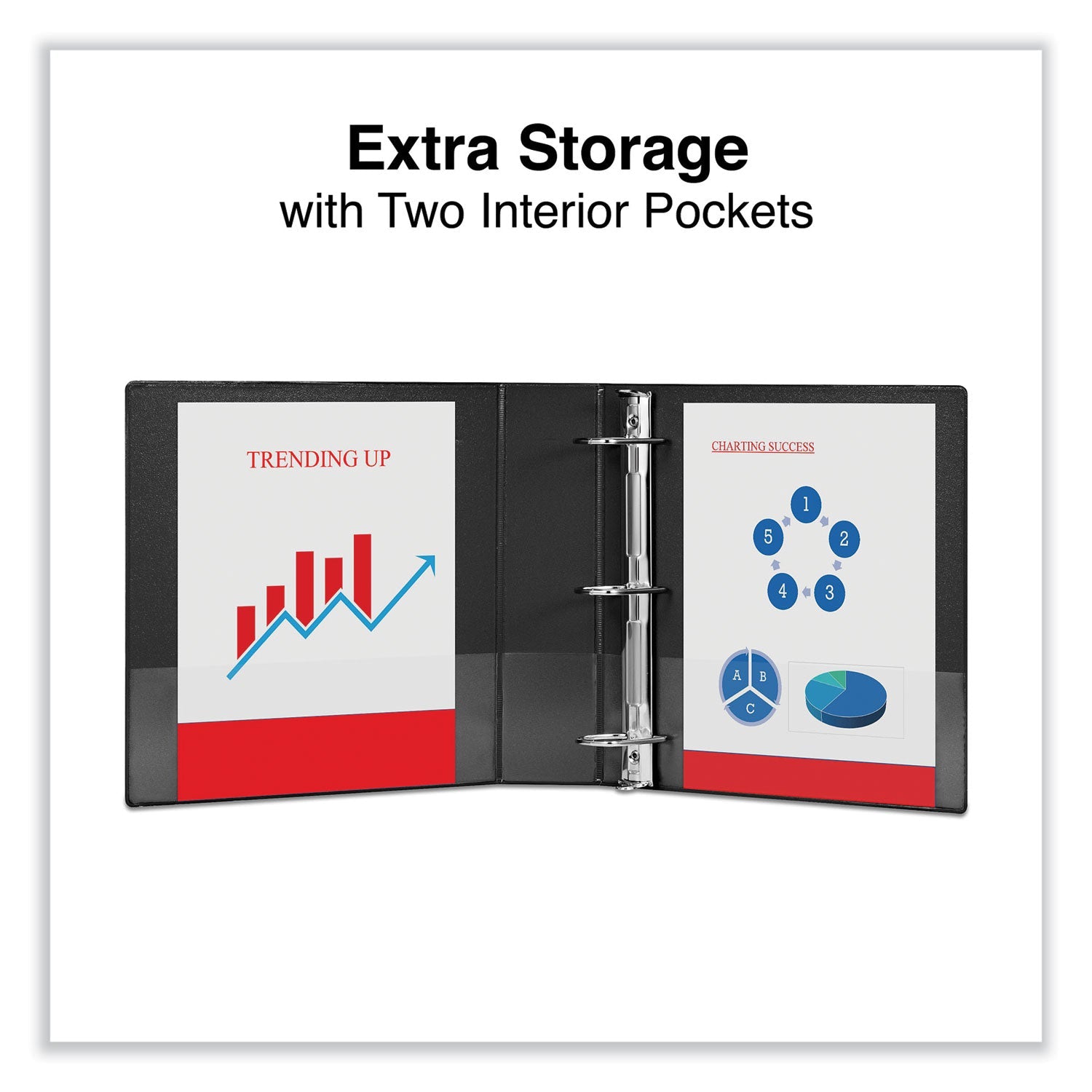 Universal® Slant D-Ring View Binder, 3 Rings, 2" Capacity, 11 x 8.5, Black, 6/Carton