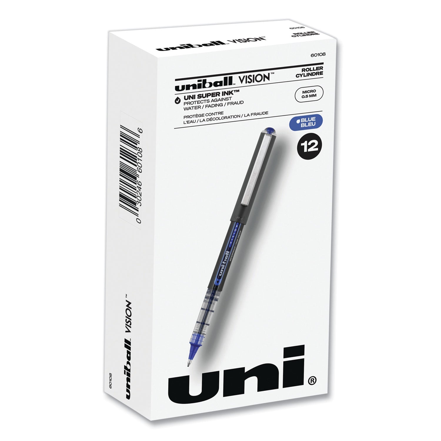 uniball VISION Rollerball Pen | Blue Ink, Dozen