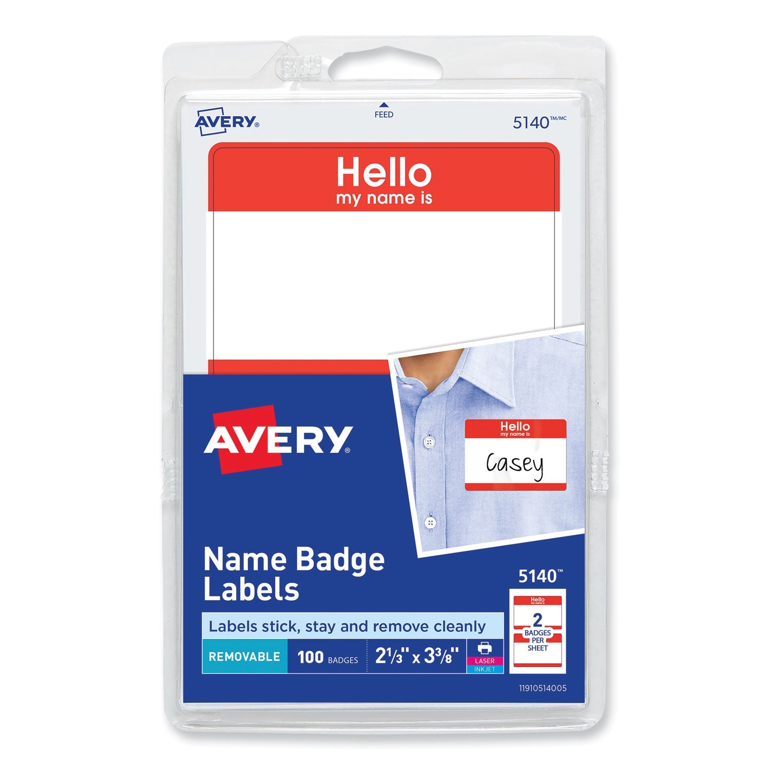 Printable Self-Adhesive Name Badges | 100/pack
