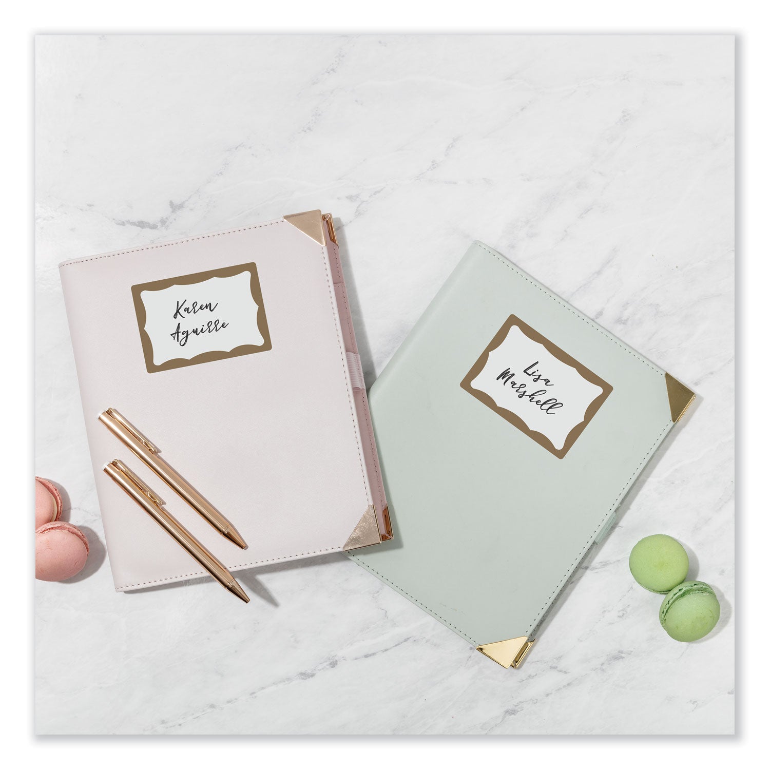 Avery® Printable Adhesive Name Badges, 3.38 X 2.33, Gold Border, 100/pack