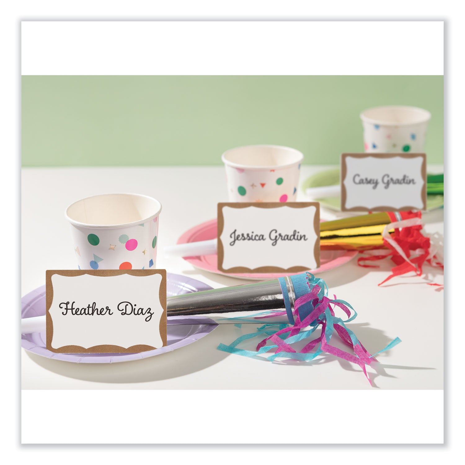 Avery® Printable Adhesive Name Badges, 3.38 X 2.33, Gold Border, 100/pack