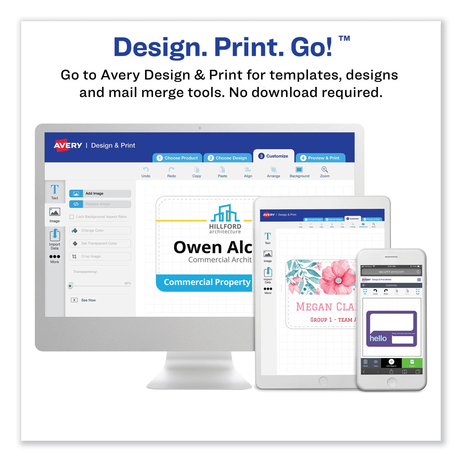 Avery® Printable Adhesive Name Badges, 3.38 X 2.33, Gold Border, 100/pack