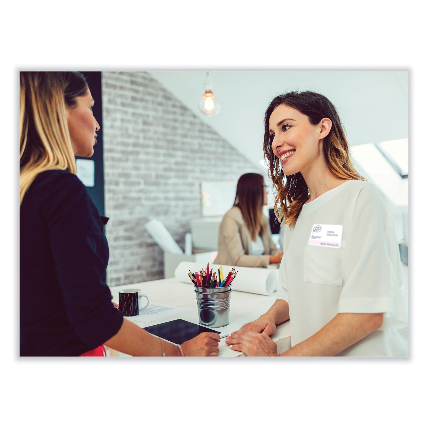 Avery® Printable Adhesive Name Badges, 3.38 X 2.33, White, 100/pack