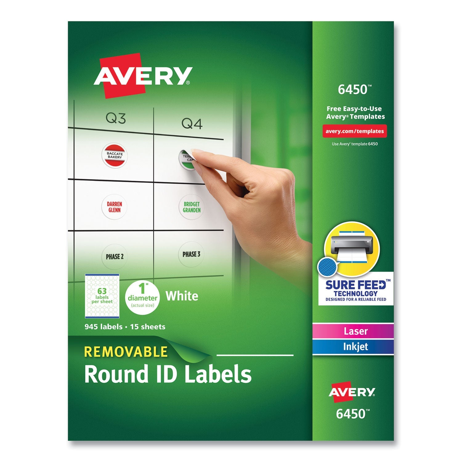 Removable Multi-Use Labels | 1" Round | 945/Pack
