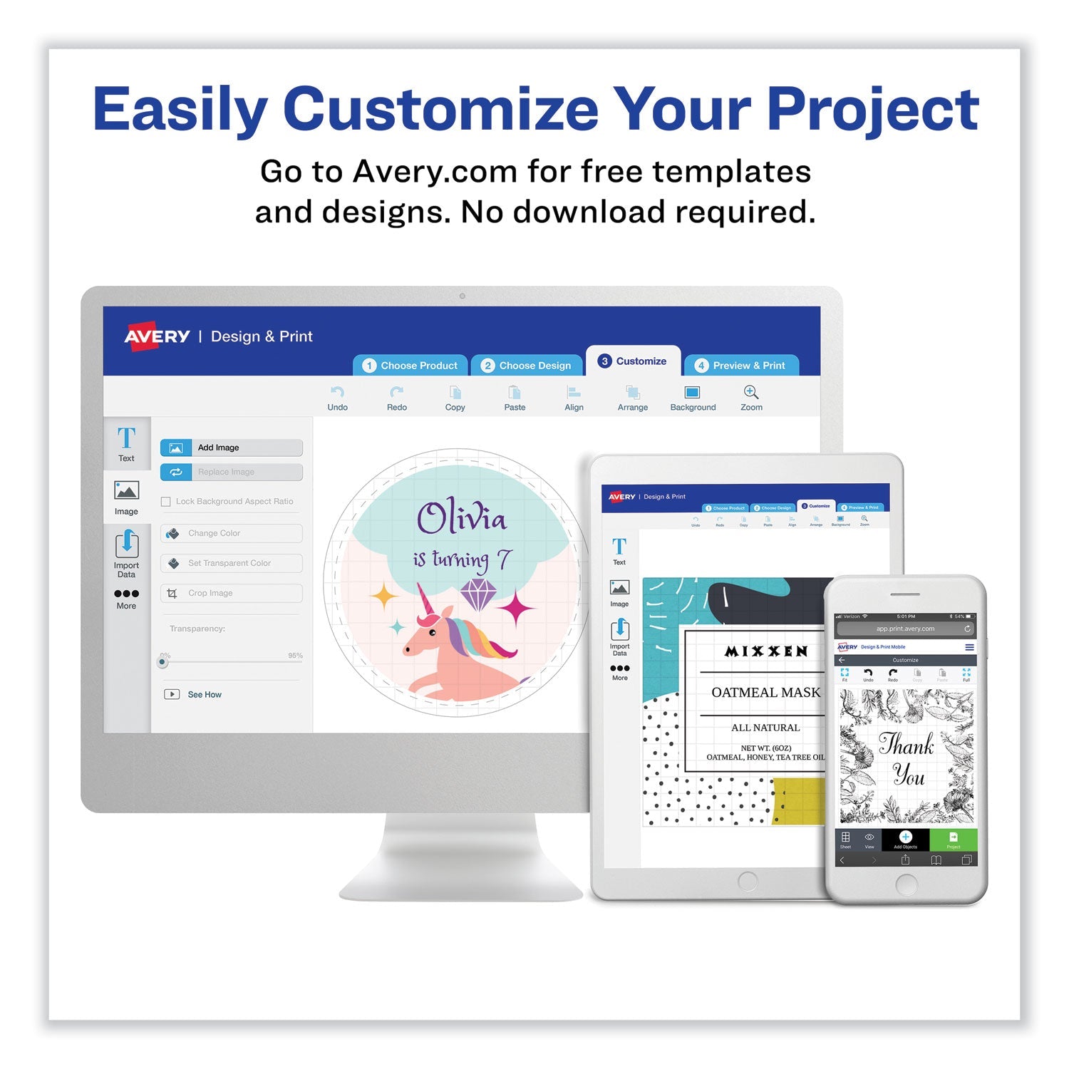 Avery® Removable Multi-Use Labels, Inkjet/laser Printers, 1 X 2.63, White, 30/sheet, 25 Sheets/pack