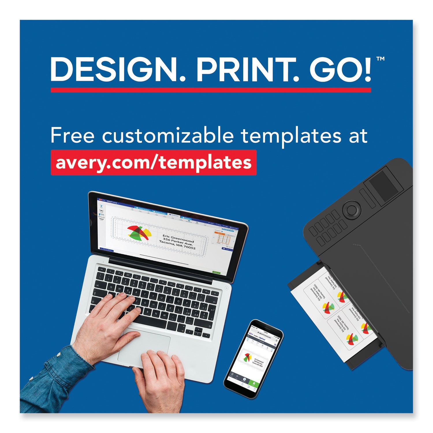 Avery® Printable Microperforated Business Cards w/Sure Feed Technology, Inkjet, 2 x 3.5, White, 250 Cards, 10/Sheet, 25 Sheets/Pack