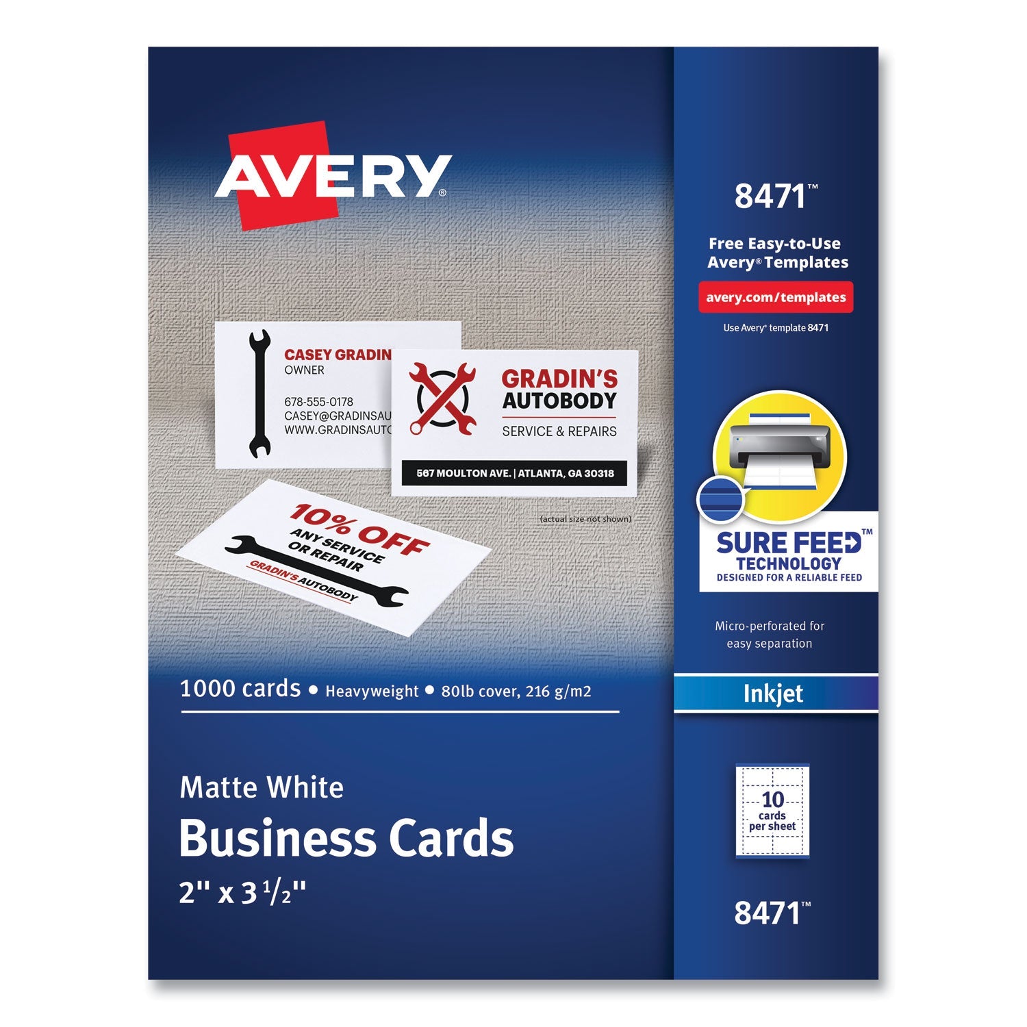Microperforated Business Cards | Inkjet | 1000-Bx