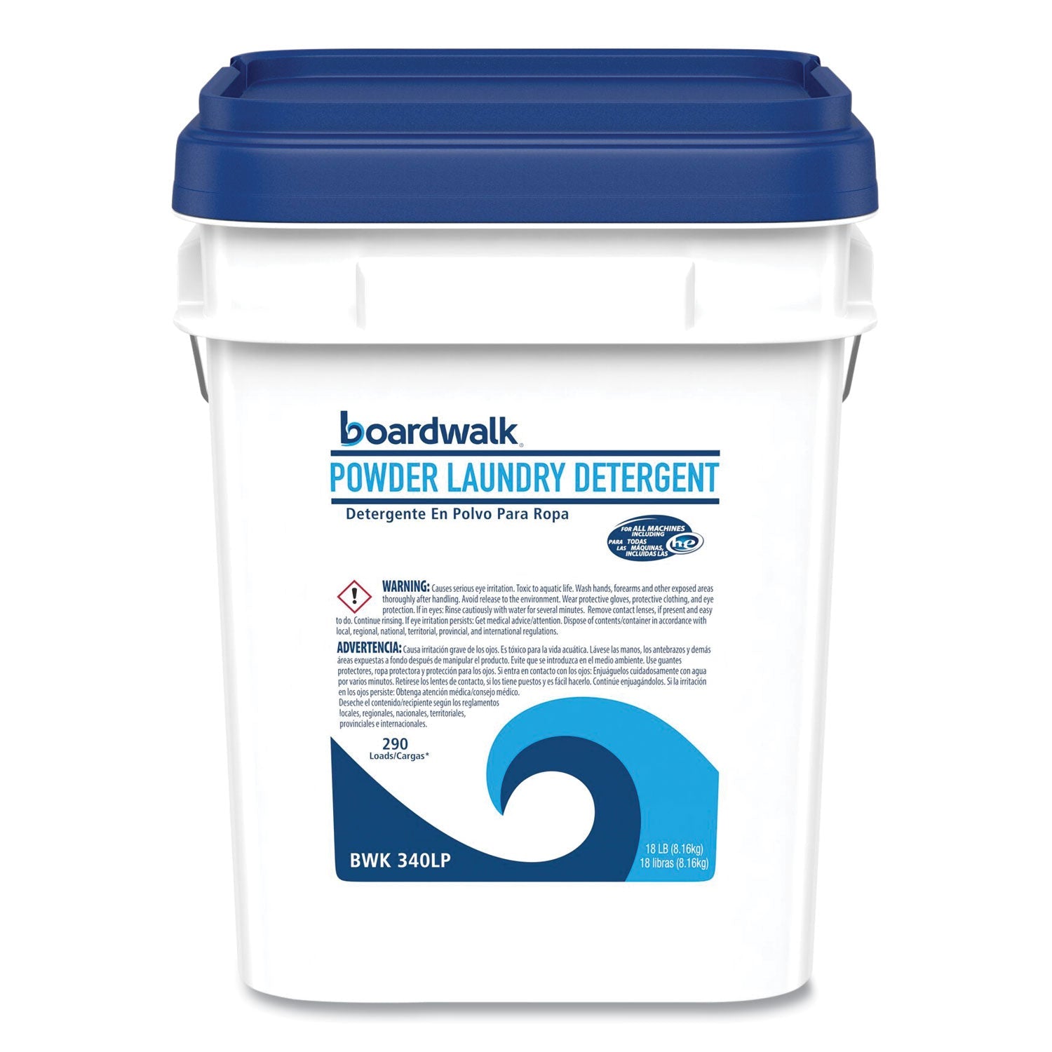 Boardwalk® Powder Laundry Detergent, Low Foam, Crisp Clean Scent, 18 lb Pail