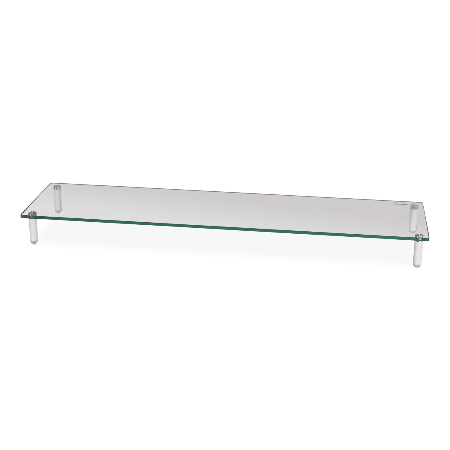 Kantek Extra Wide Glass Monitor Riser, 39.4" x 10.2" x 3.25", Clear, Supports 60 lbs