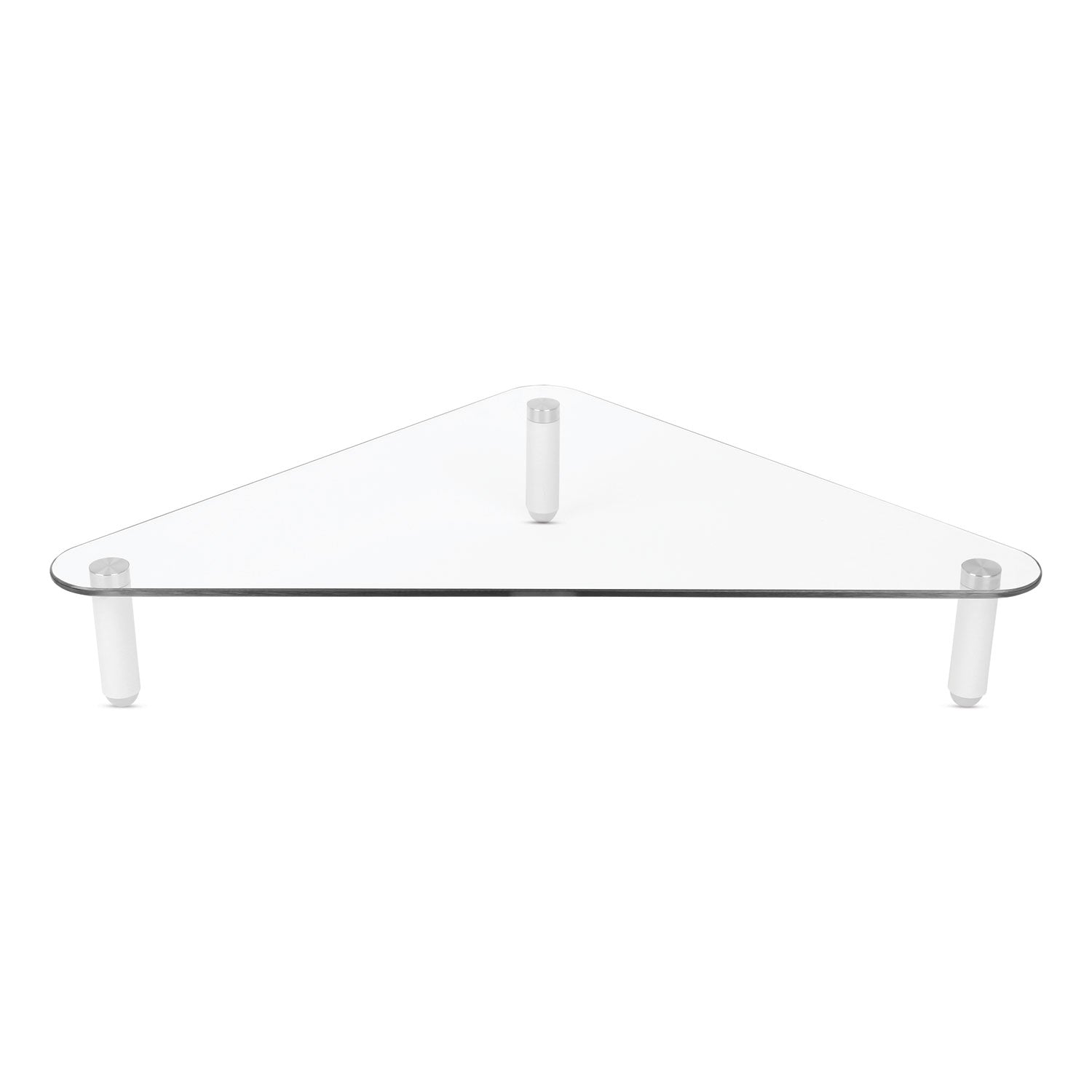 Kantek Glass Corner Monitor Riser, 19.7" x 11" x 3.25", Clear, Supports 40 lbs