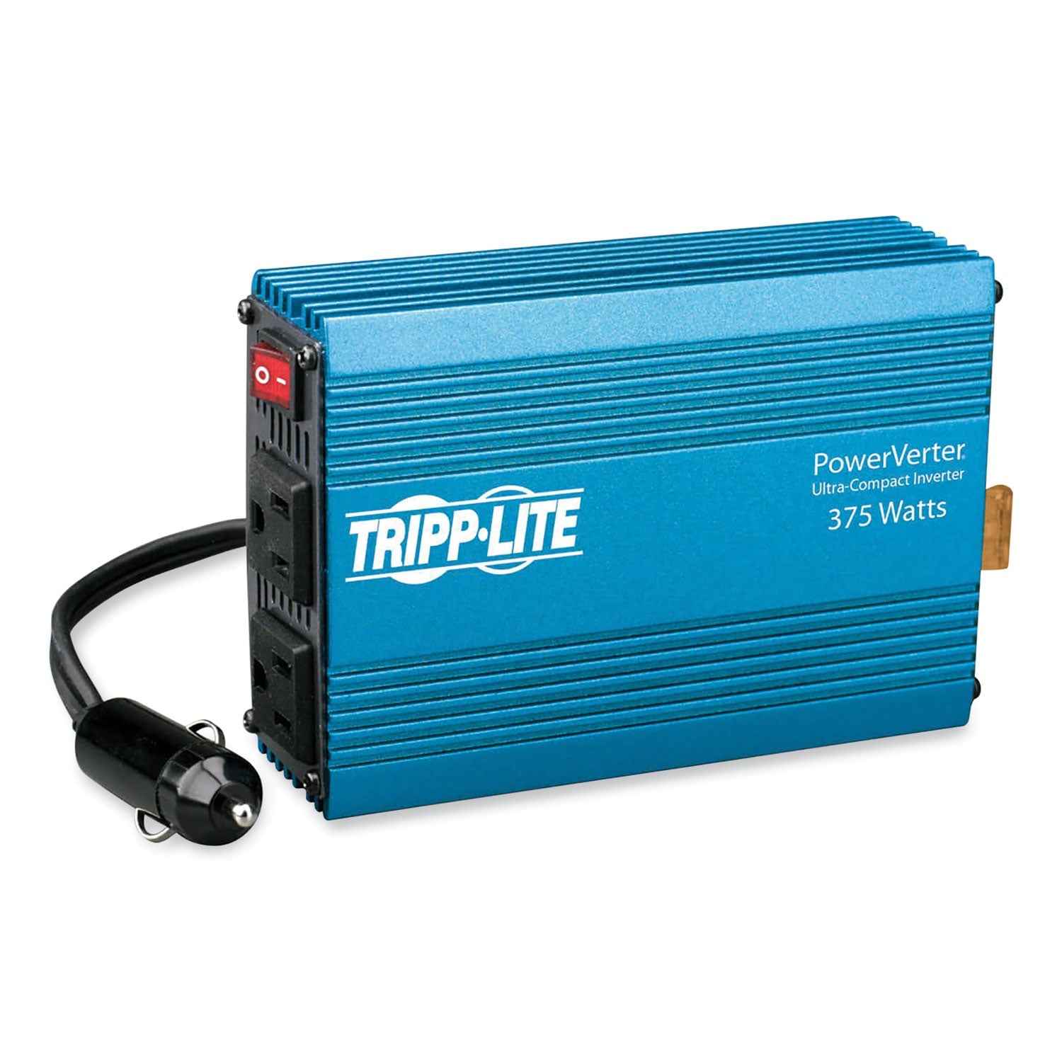 Tripp Lite by Eaton PowerVerter Ultra-Compact Car Inverter, 375 W, 12 V Input/120 V Output, 2 AC Outlets