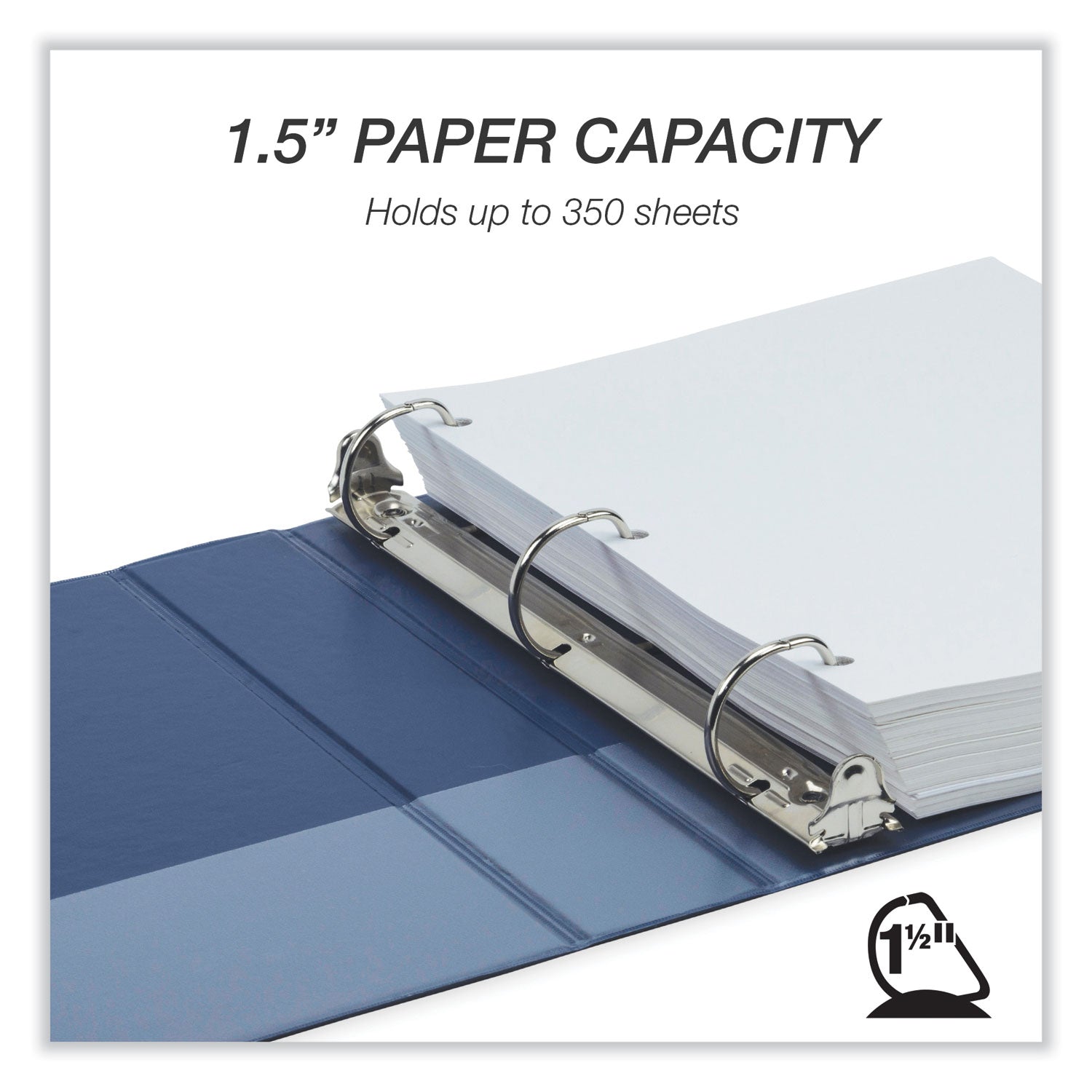 Samsill® Earth's Choice Plant-Based BOHO D-Ring View Binders, 1.5" Capacity, 11 x 8.5, Indigo, 2/Pack