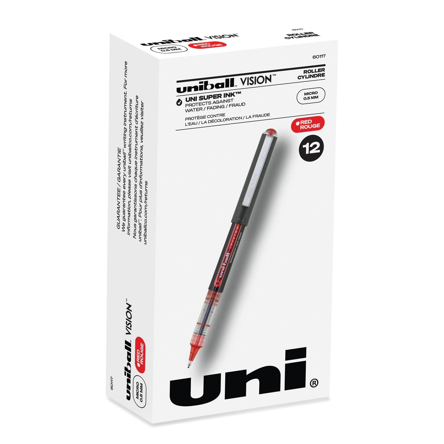 uniball VISION Rollerball Pen | Extra-Fine Red