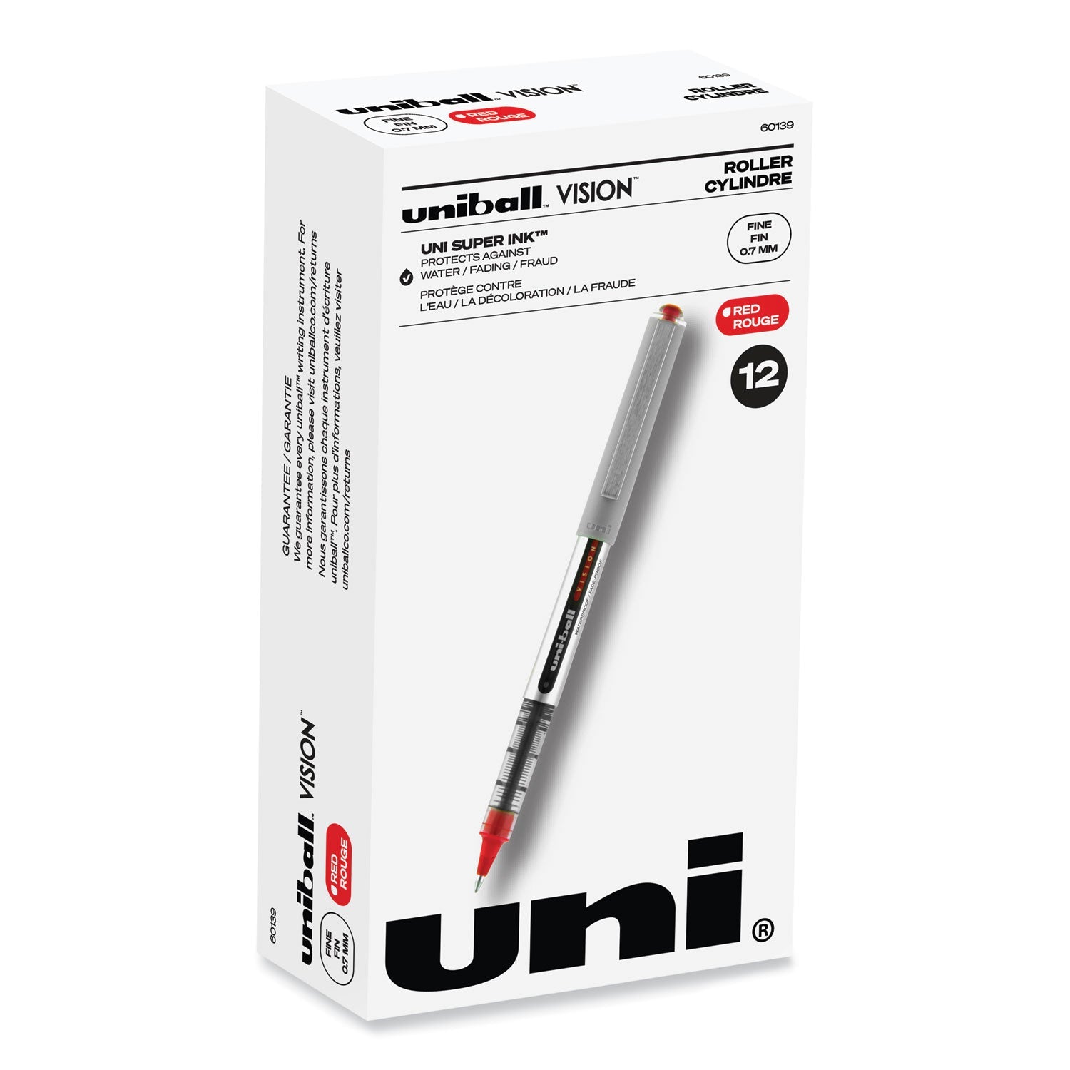uniball VISION Rollerball Pen | Stick Fine Red