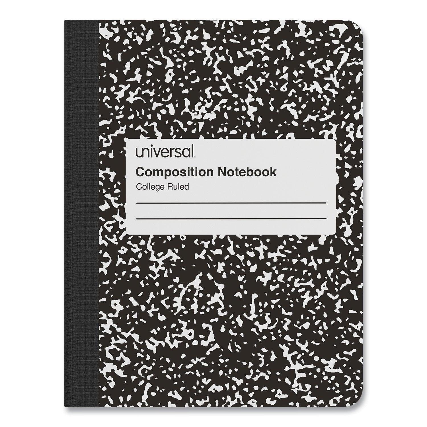 Universal® Composition Book, Medium/College Rule, Black Marble Cover, (100) 9.75 x 7.5 Sheets, 6/Pack