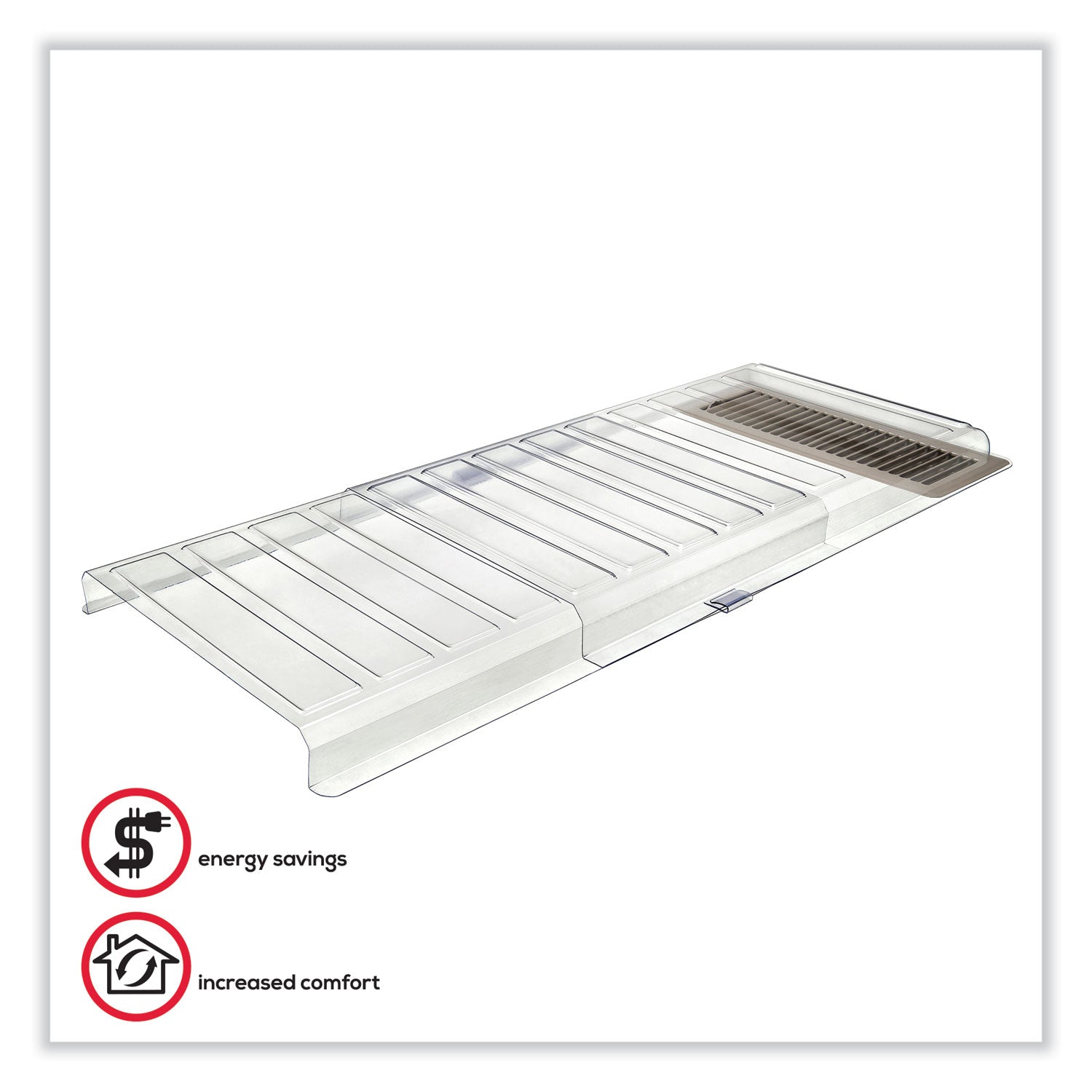deflecto® Under Furniture Air Deflector, 11 x 20 x 1.25, Clear