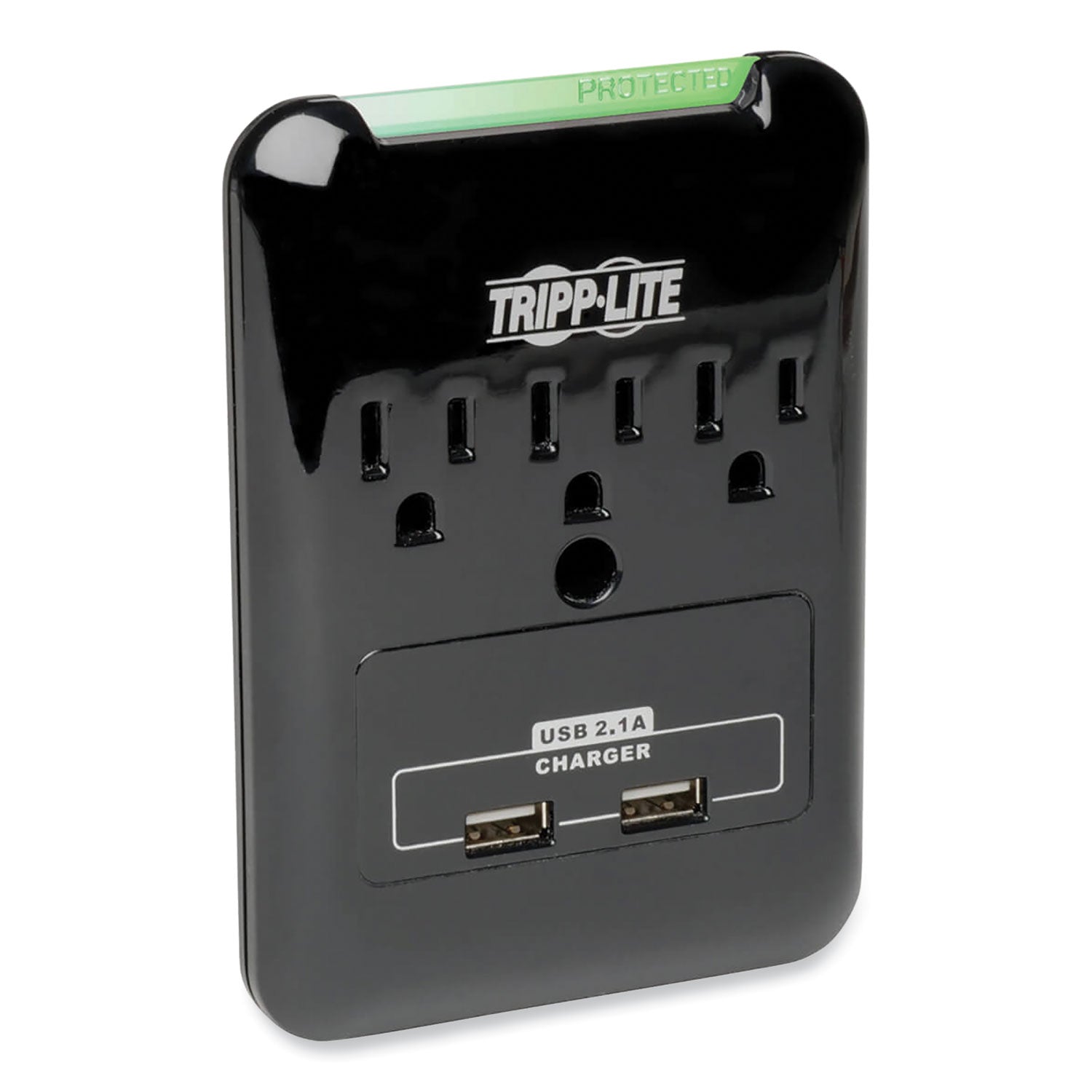 Tripp Lite by Eaton Protect It! Surge Protector, 3 AC Outlets/2 USB Ports, 540 J, Black - Bloom Skins