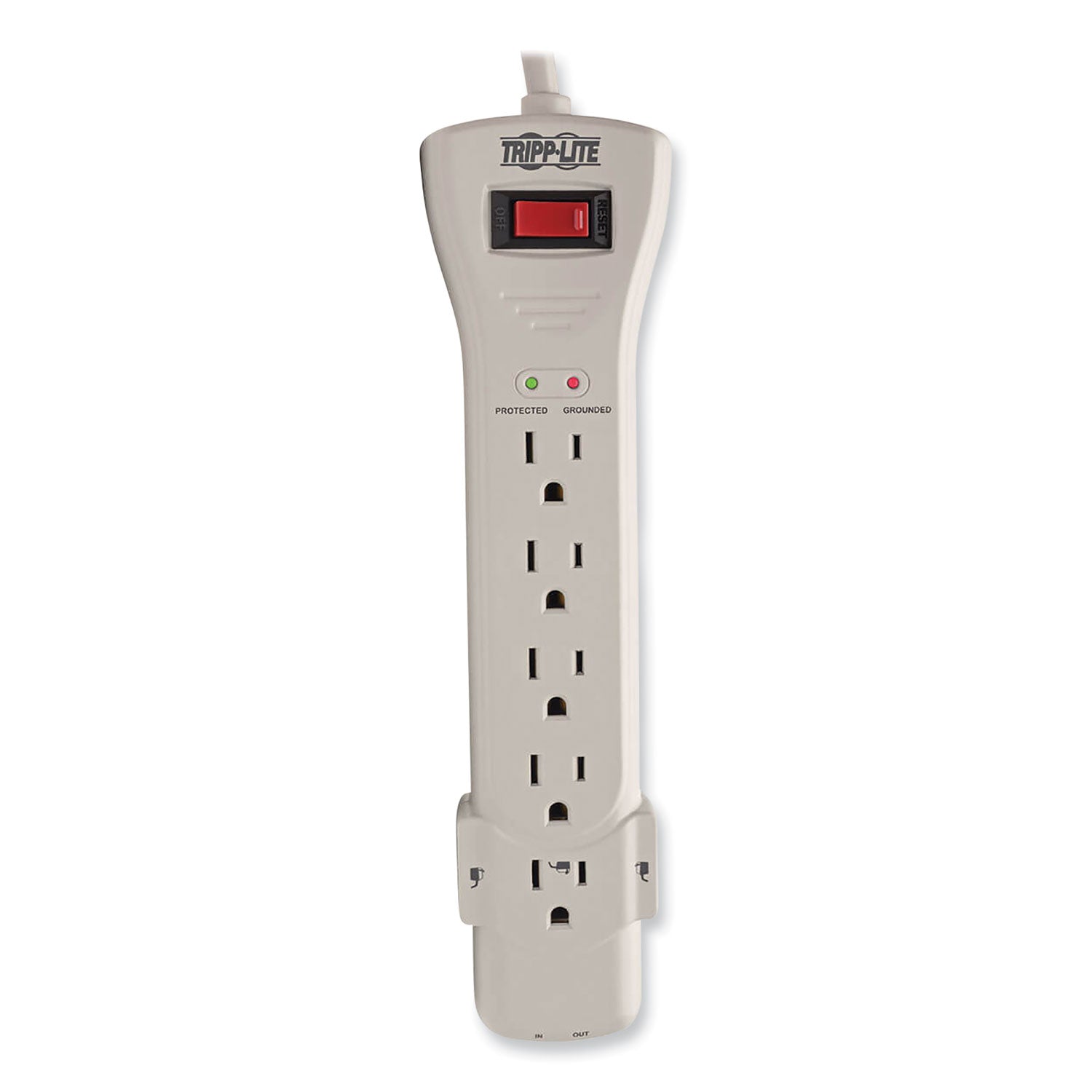 Tripp Lite by Eaton Protect It! Surge Protector, 7 AC Outlets, 15 ft Cord, 2,520 J, Light Gray - Bloom Skins
