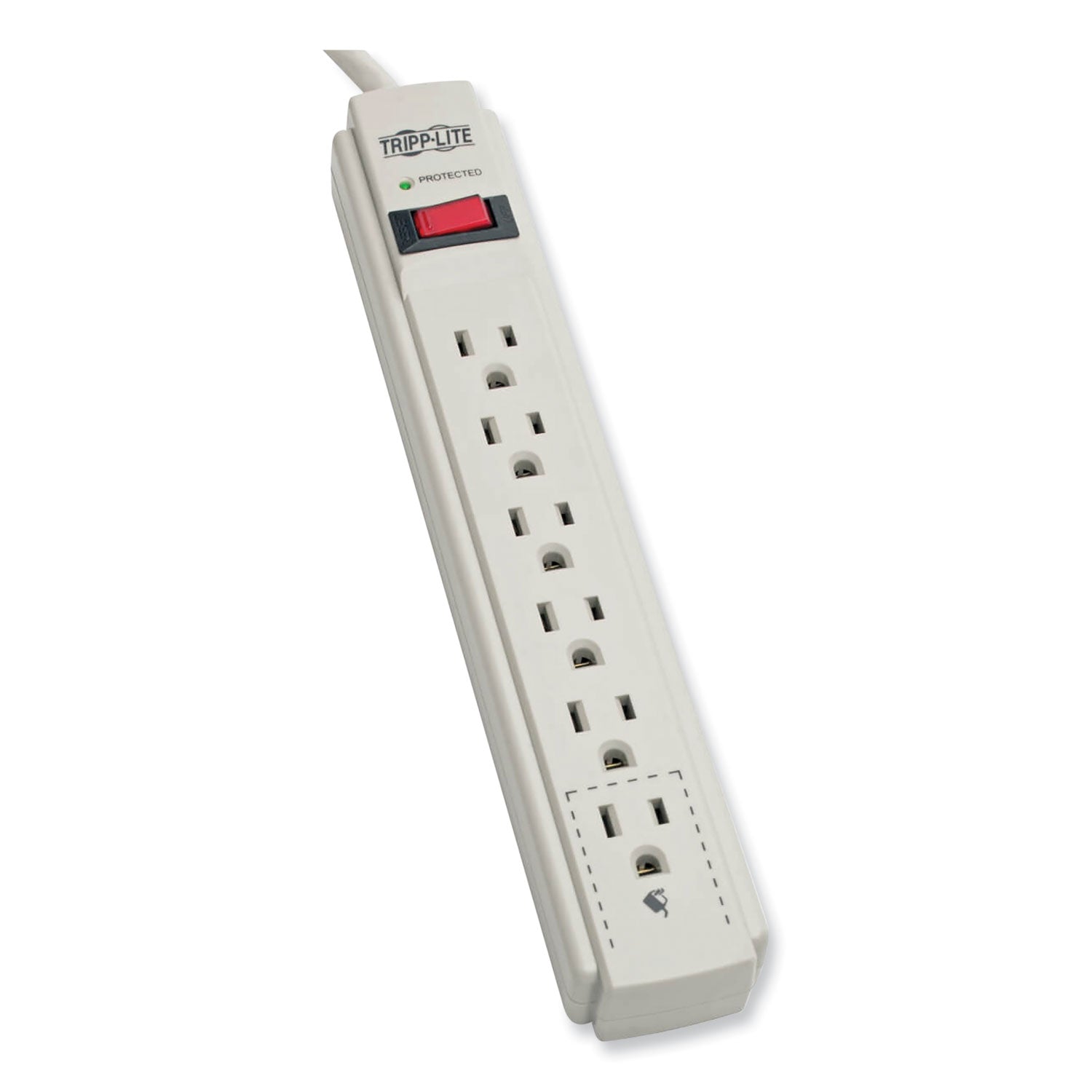 Tripp Lite by Eaton Protect It! Surge Protector, 6 AC Outlets, 15 ft Cord, 790 J, Light Gray - Bloom Skins