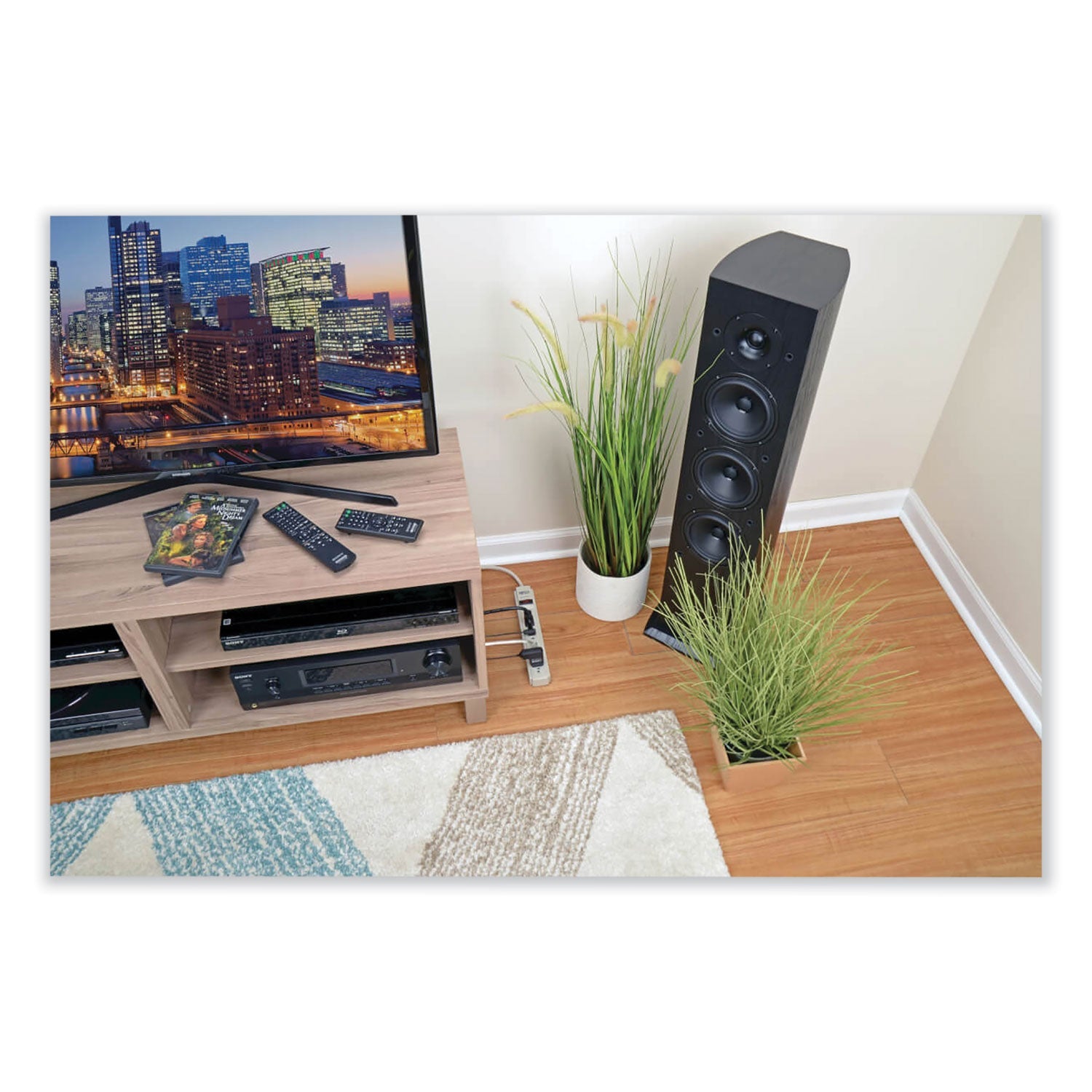 Tripp Lite by Eaton Protect It! Surge Protector, 6 AC Outlets, 15 ft Cord, 790 J, Light Gray - Bloom Skins