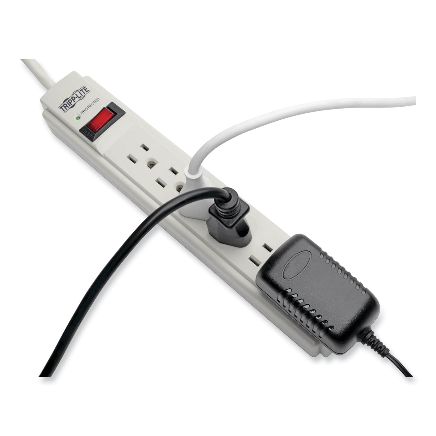 Tripp Lite by Eaton Protect It! Surge Protector, 6 AC Outlets, 15 ft Cord, 790 J, Light Gray - Bloom Skins