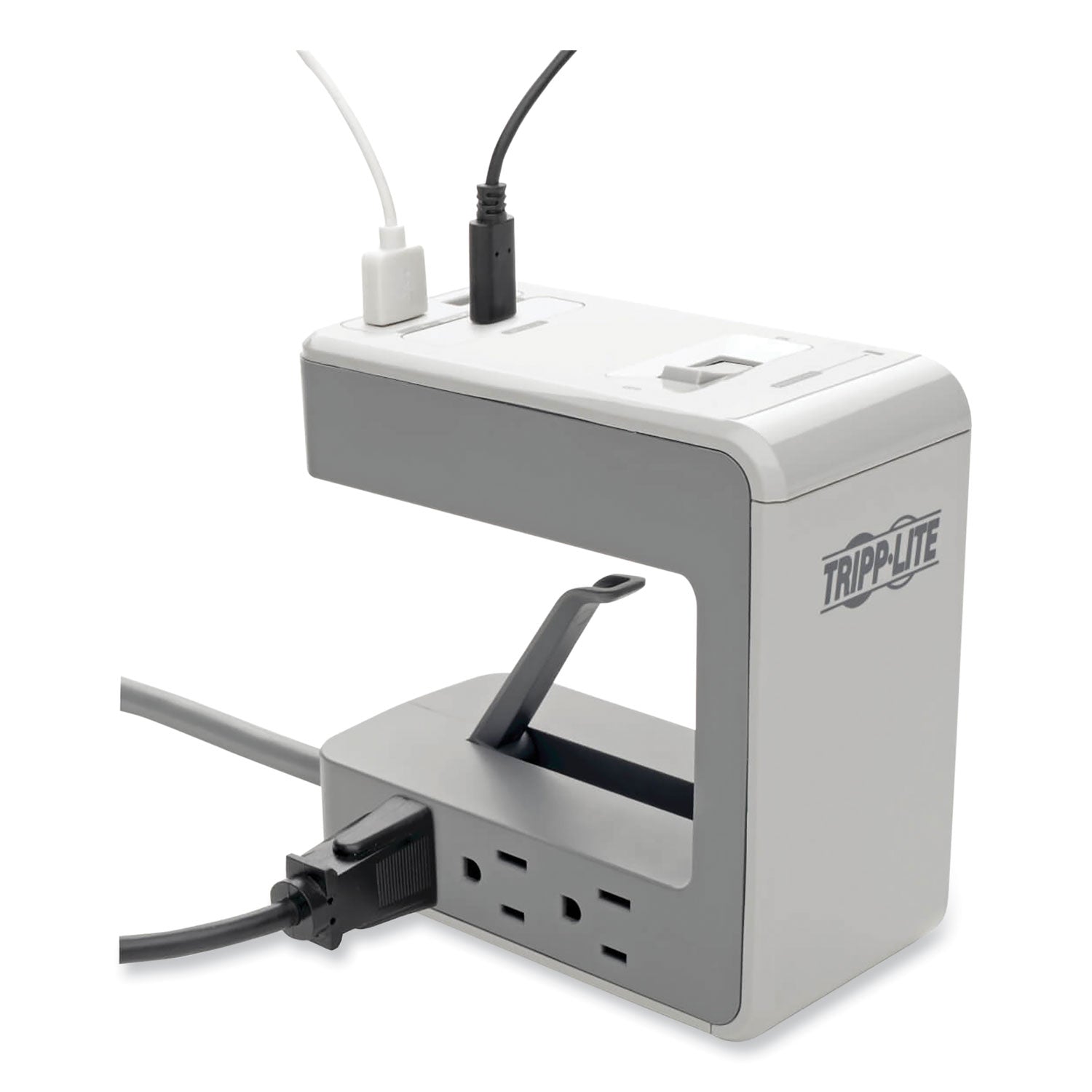 Tripp Lite by Eaton Surge Protector, 6 AC Outlets/2 USB-A and 1 USB-C Ports, 8 ft Cord, 1,080 J, Gray - Bloom Skins