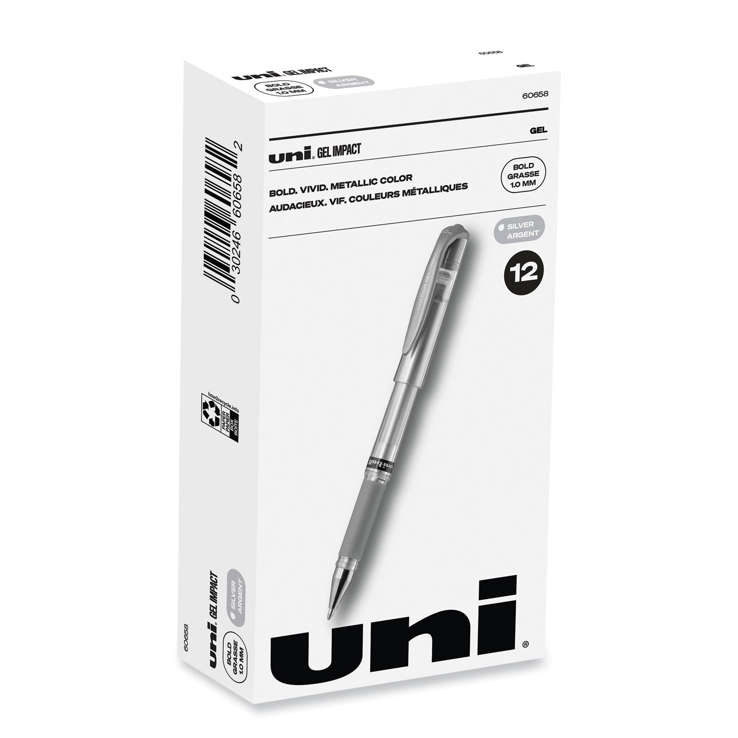 Impact Gel Pen | Silver Metallic Stick