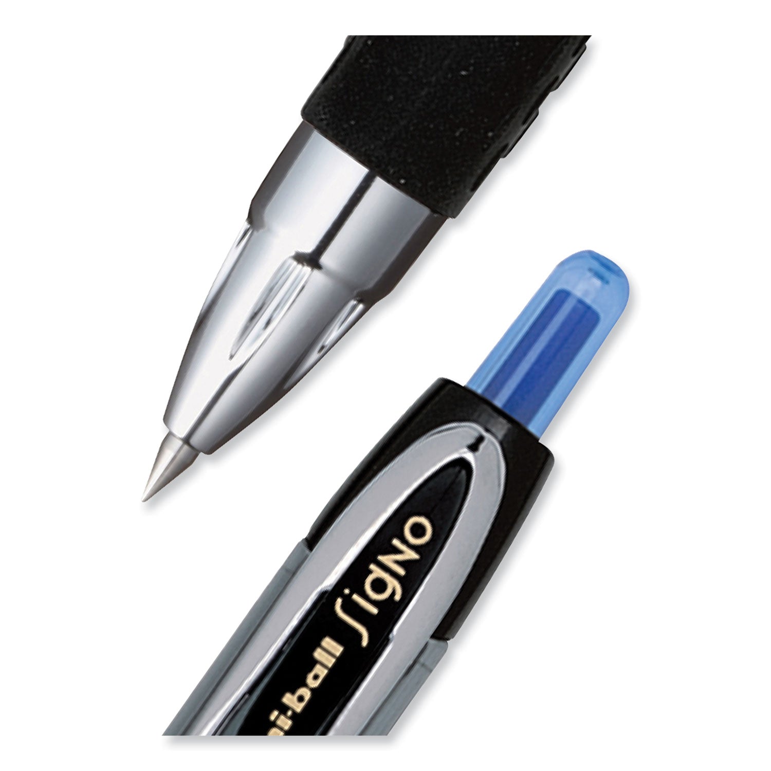 uniball® 207 Ultra Micro Gel Pen, Retractable, Ultra-Micro 0.38 mm, Blue Ink, Clear/Black Barrel - Bloom Skins