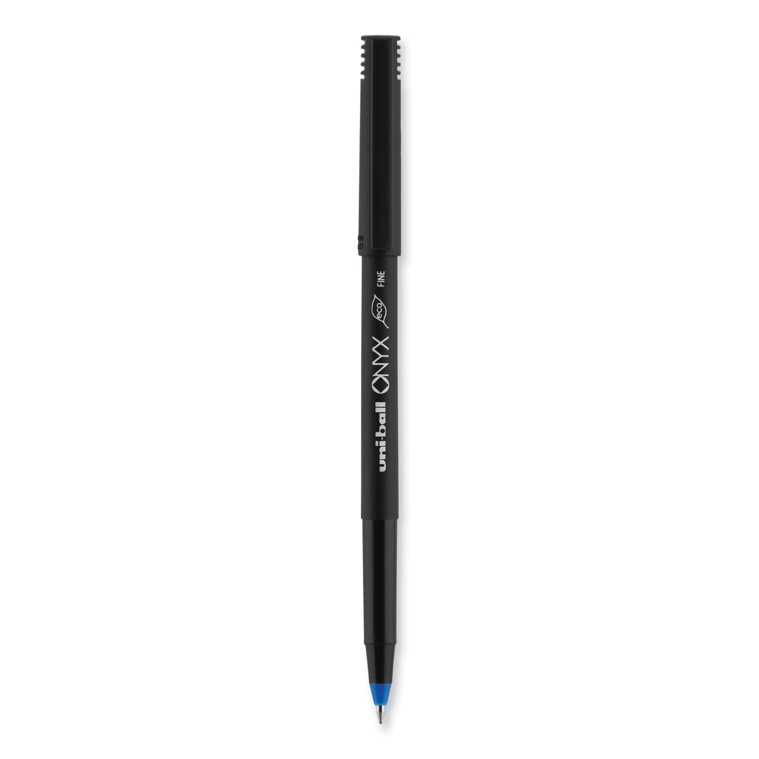 uniball® ONYX Rollerball Pen, Stick, Fine 0.7 mm, Blue Ink, Black/Blue Barrel, 72/Pack - Bloom Skins