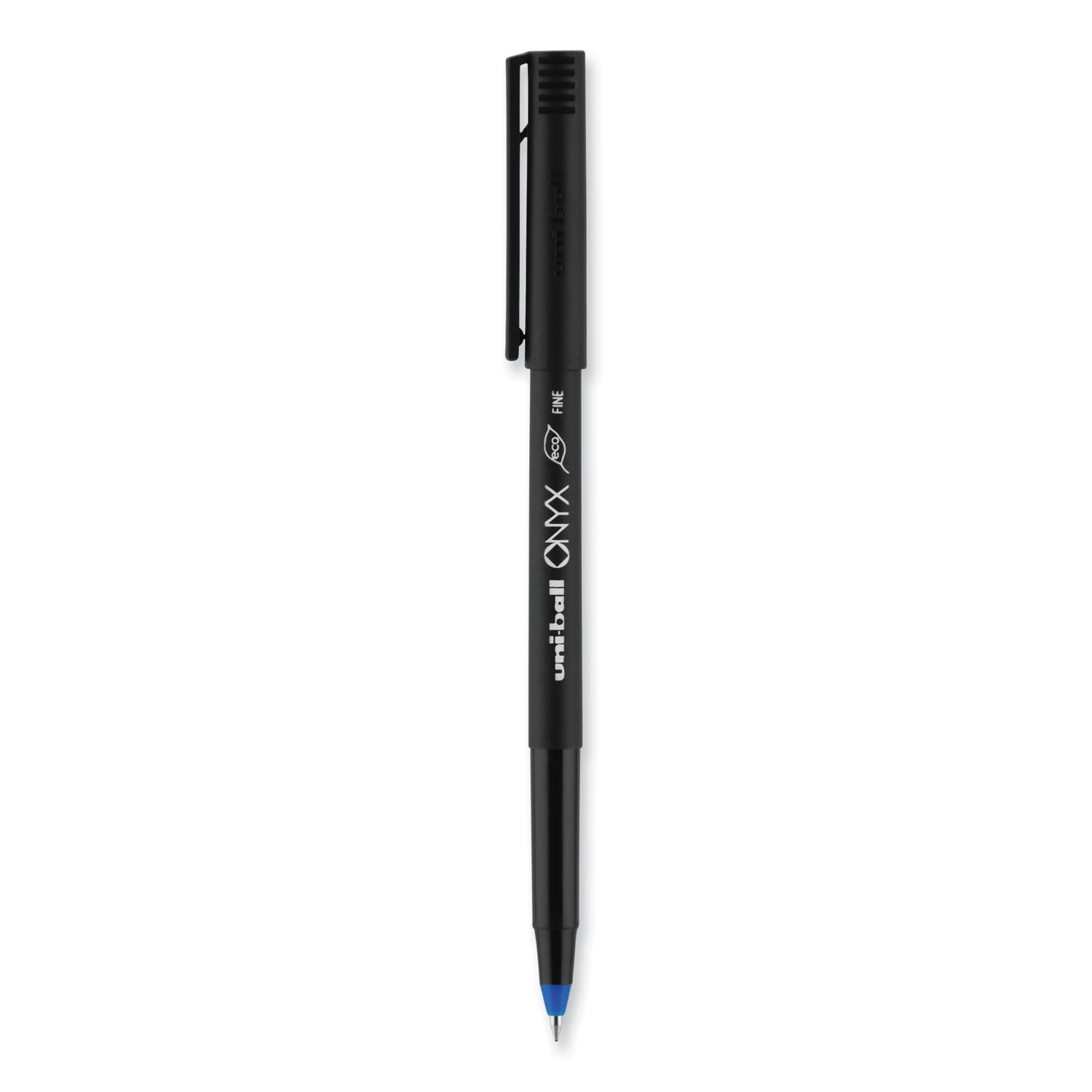uniball® ONYX Rollerball Pen, Stick, Fine 0.7 mm, Blue Ink, Black/Blue Barrel, 72/Pack - Bloom Skins