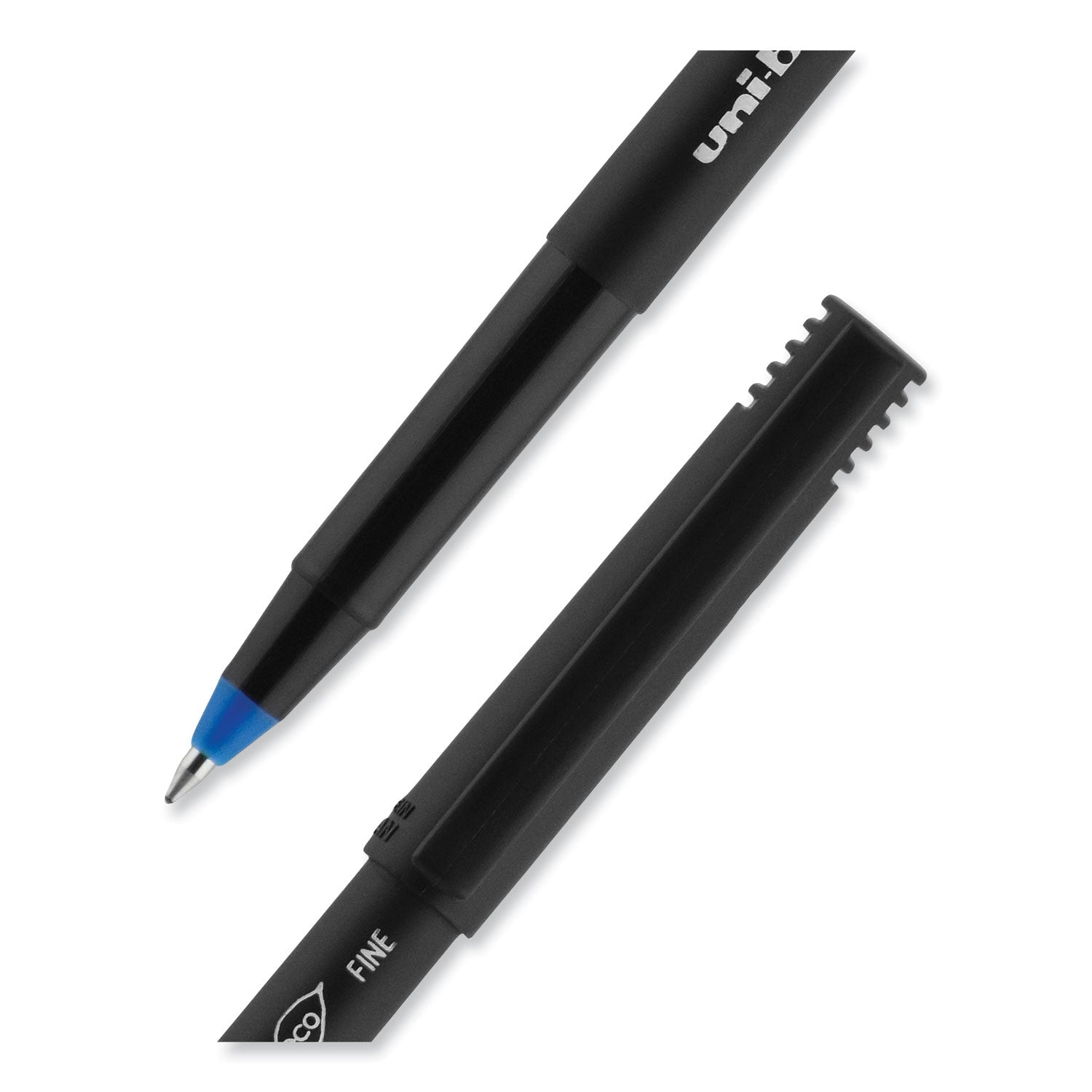 uniball® ONYX Rollerball Pen, Stick, Fine 0.7 mm, Blue Ink, Black/Blue Barrel, 72/Pack - Bloom Skins