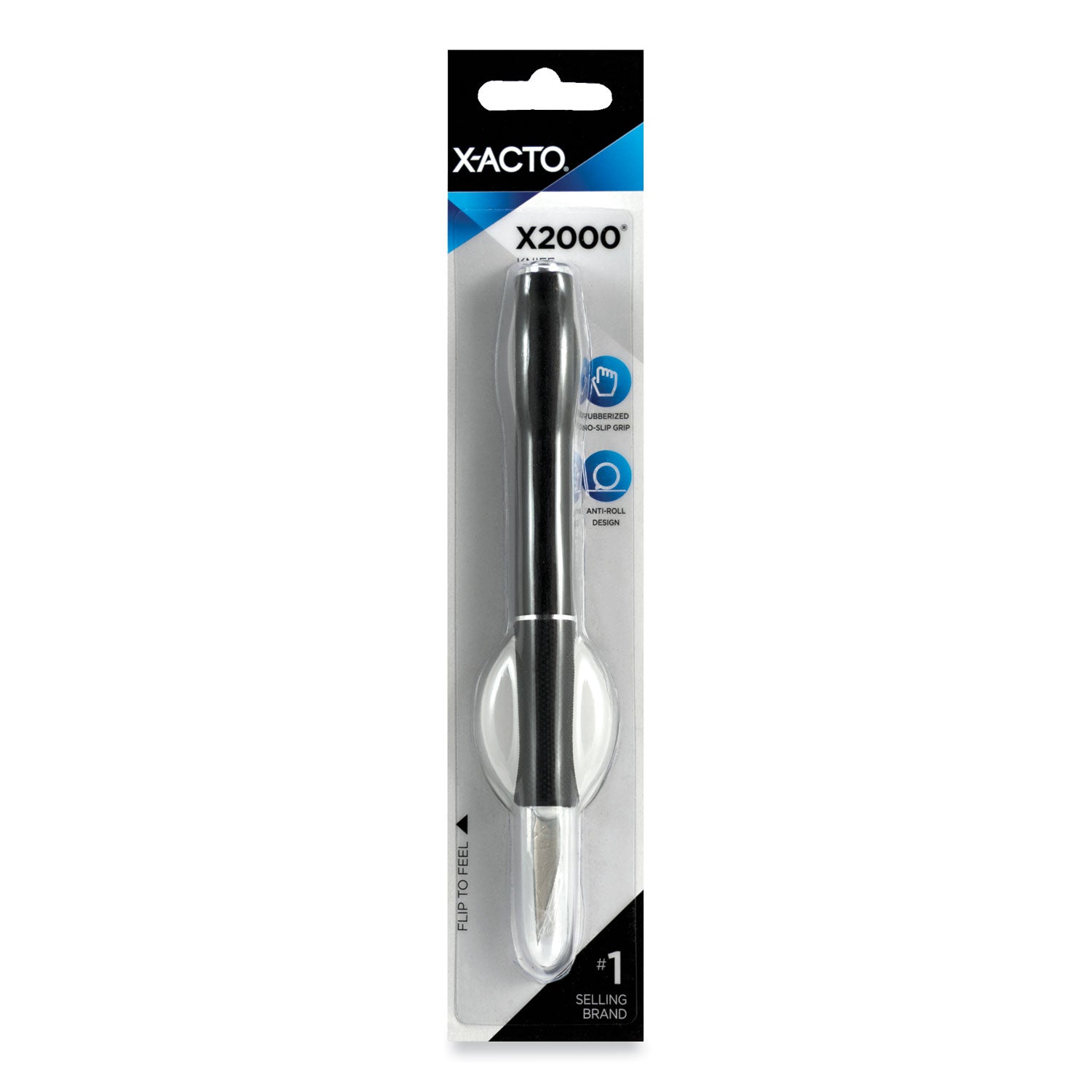 X-ACTO® X2000 No-Roll Rubber Barrel Knife With #11 Replaceable Blade And Safety Cap