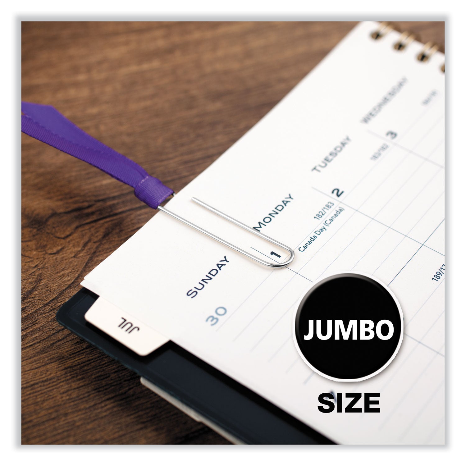 ACCO Paper Clips, Jumbo, Smooth, Silver, 100 Clips/Box, 10 Boxes/Pack