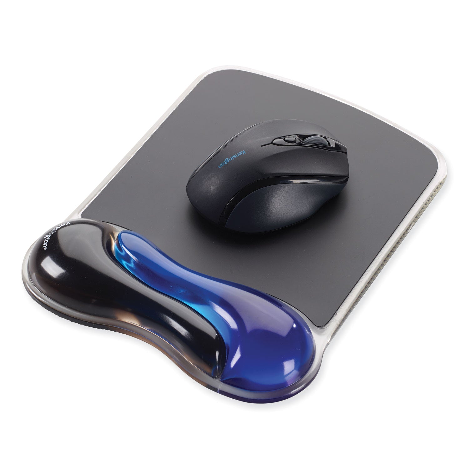 Kensington® Duo Gel Wave Mouse Pad with Wrist Rest, 9.37 x 13, Blue