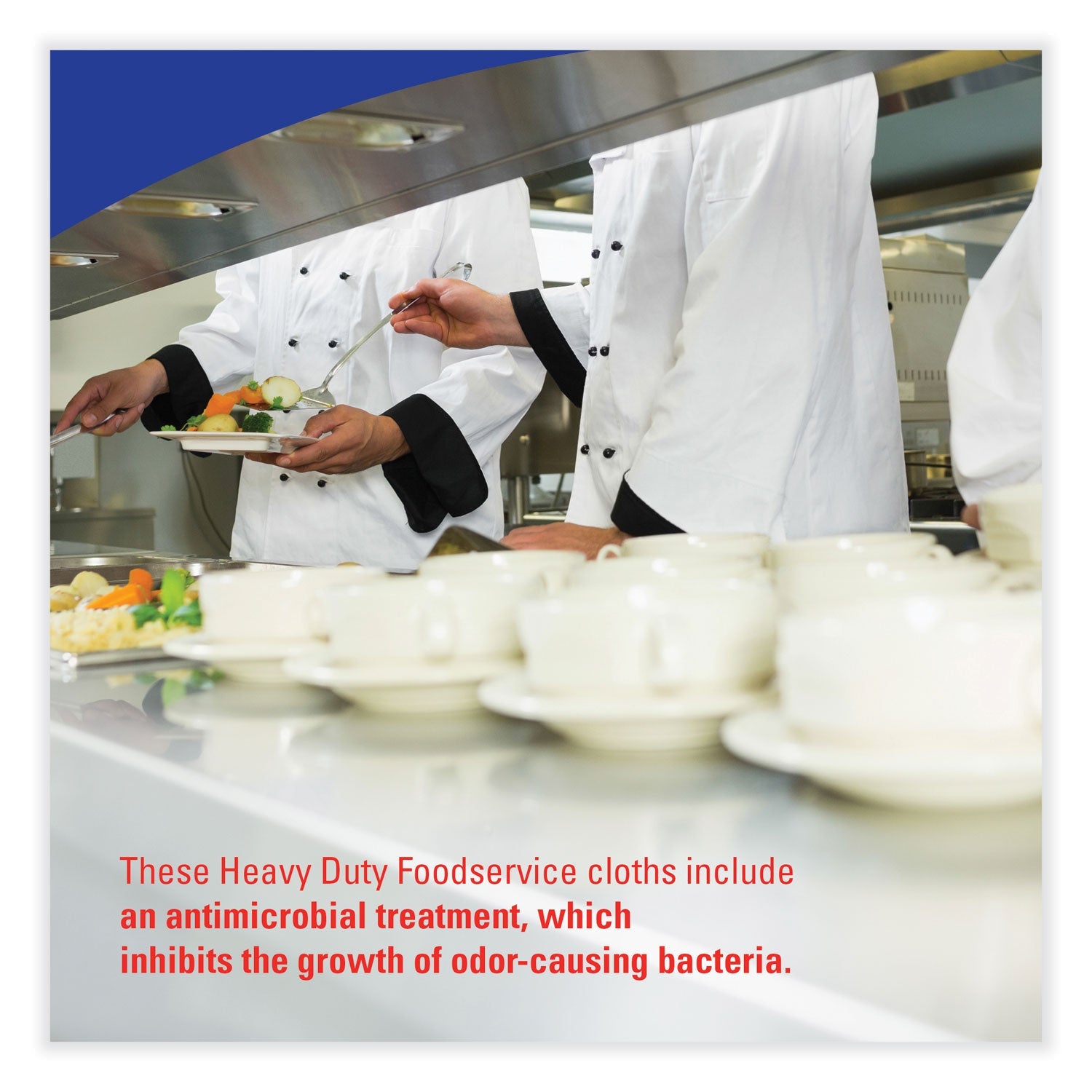 WypAll® X80 Foodservice Towel, Kimfresh Antimicrobial Hydroknit, 12 x 23.4, Unscented, White/Blue Stripe, 150/Carton