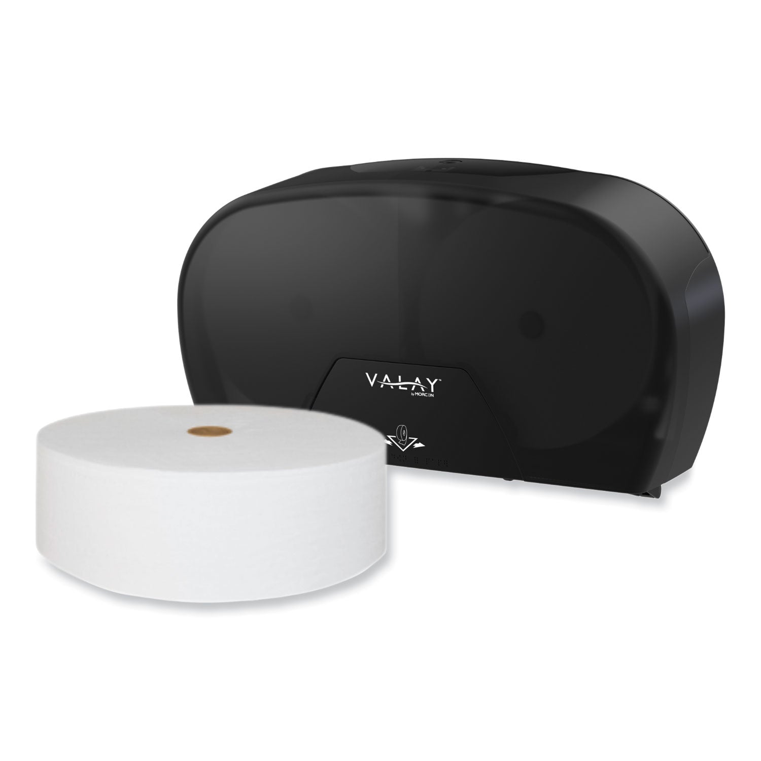 Morcon Tissue Valay Small Core Jumbo Bath Tissue Dispenser, 5.62 x 11.4 x 21.2, Black