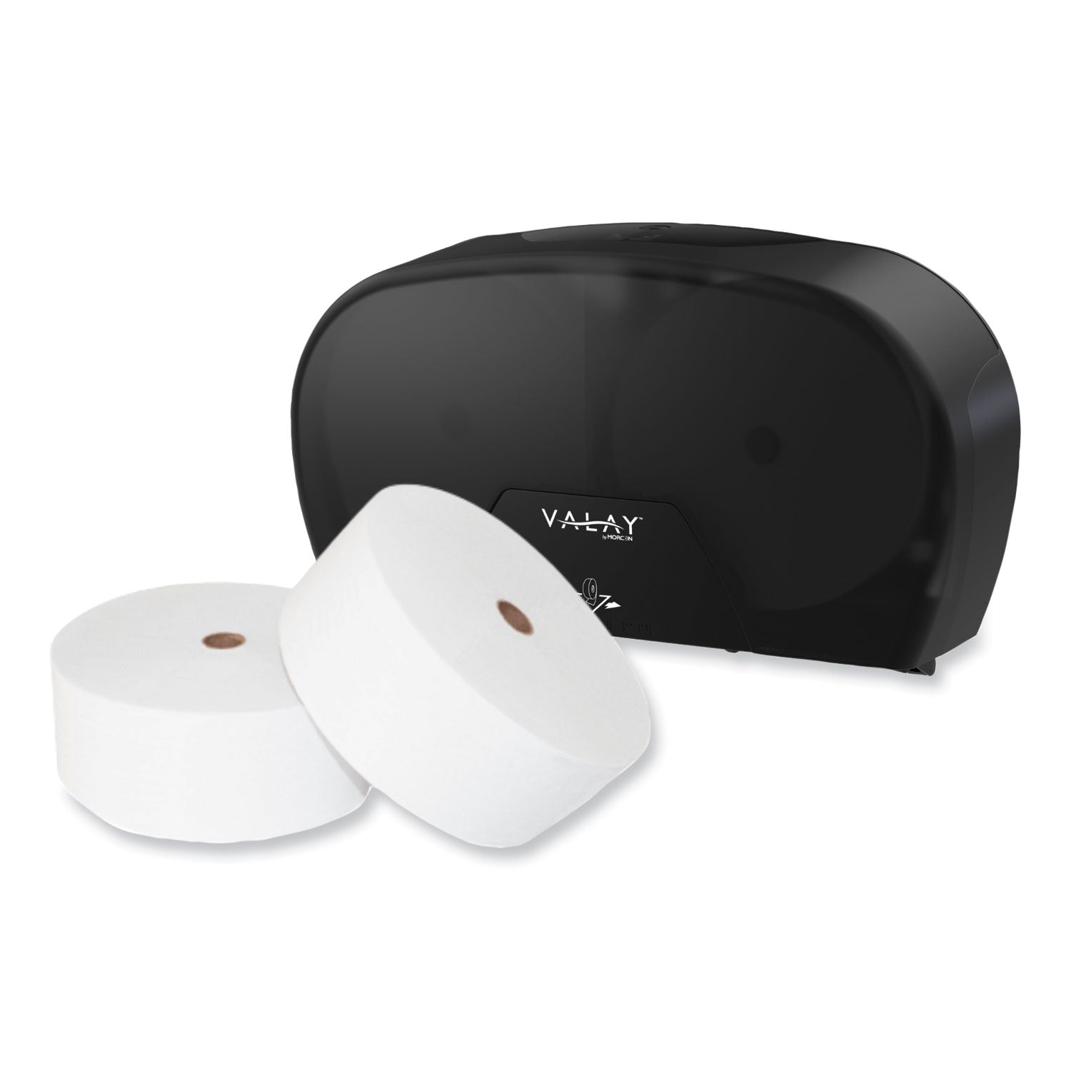 Morcon Tissue Valay Small Core Jumbo Bath Tissue Dispenser, 5.62 x 11.4 x 21.2, Black