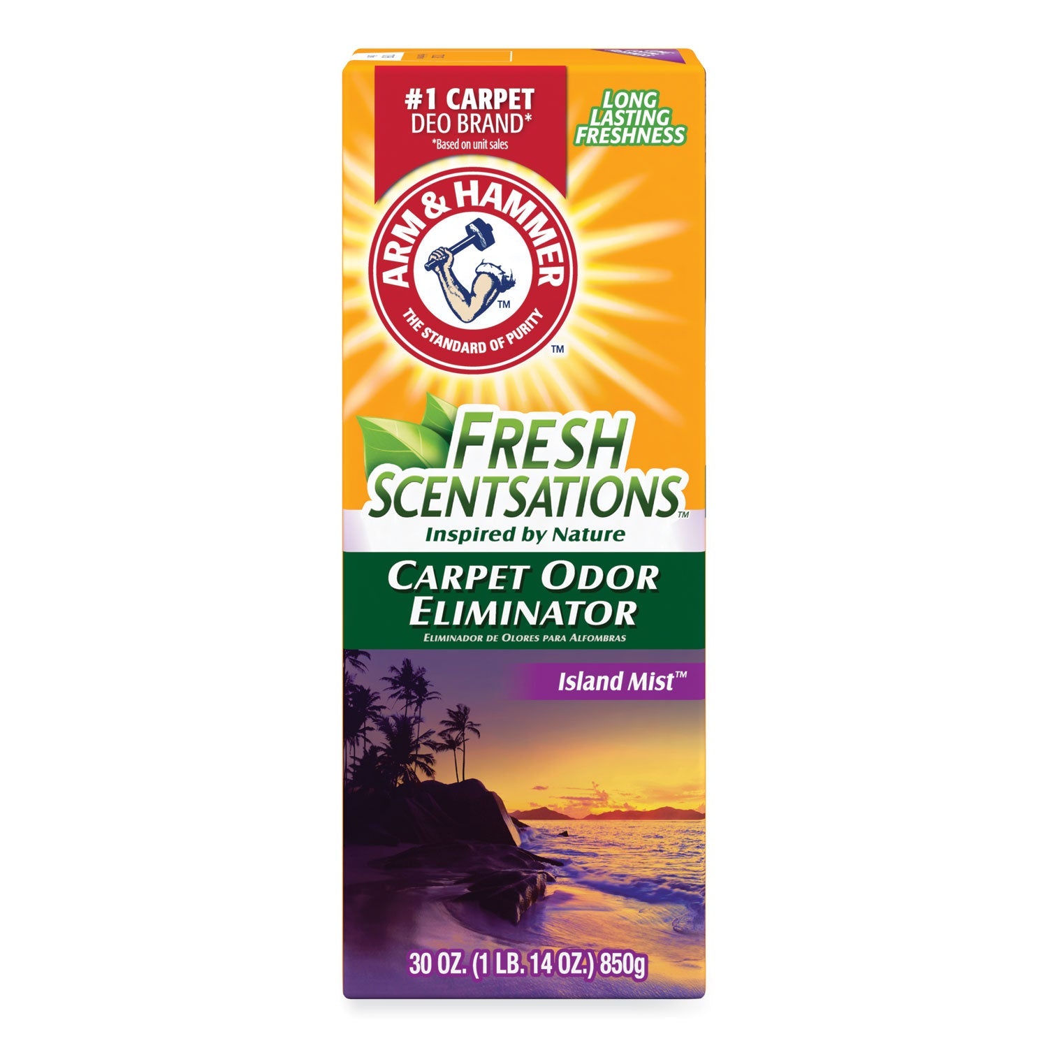 Arm & Hammer™ Fresh Scentsations Carpet Odor Eliminator, Island Mist, 30 Oz Box, 6/carton