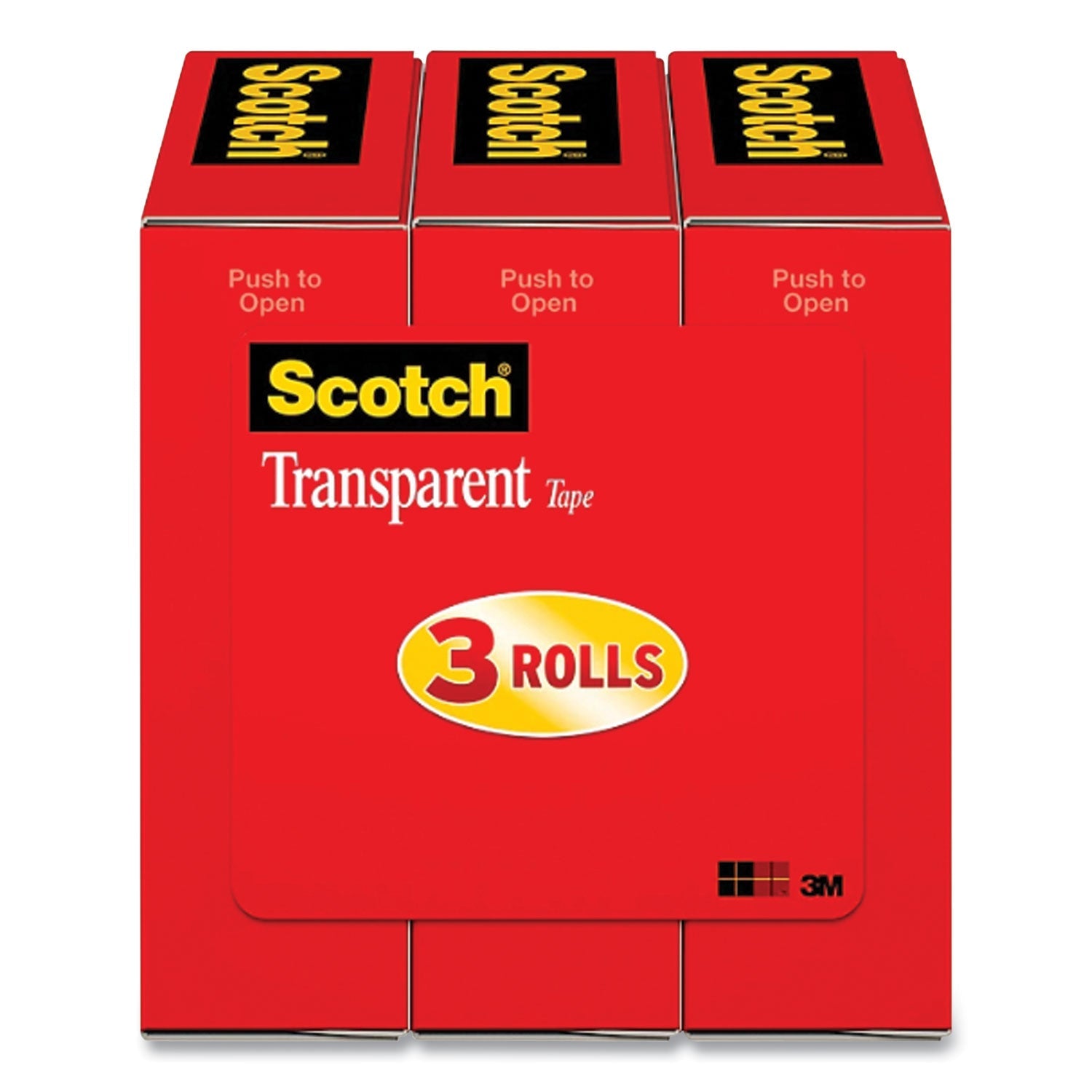 Scotch® Transparent Tape, 1" Core, 0.75" X 27.77 Yds, Crystal Clear, 3/pack