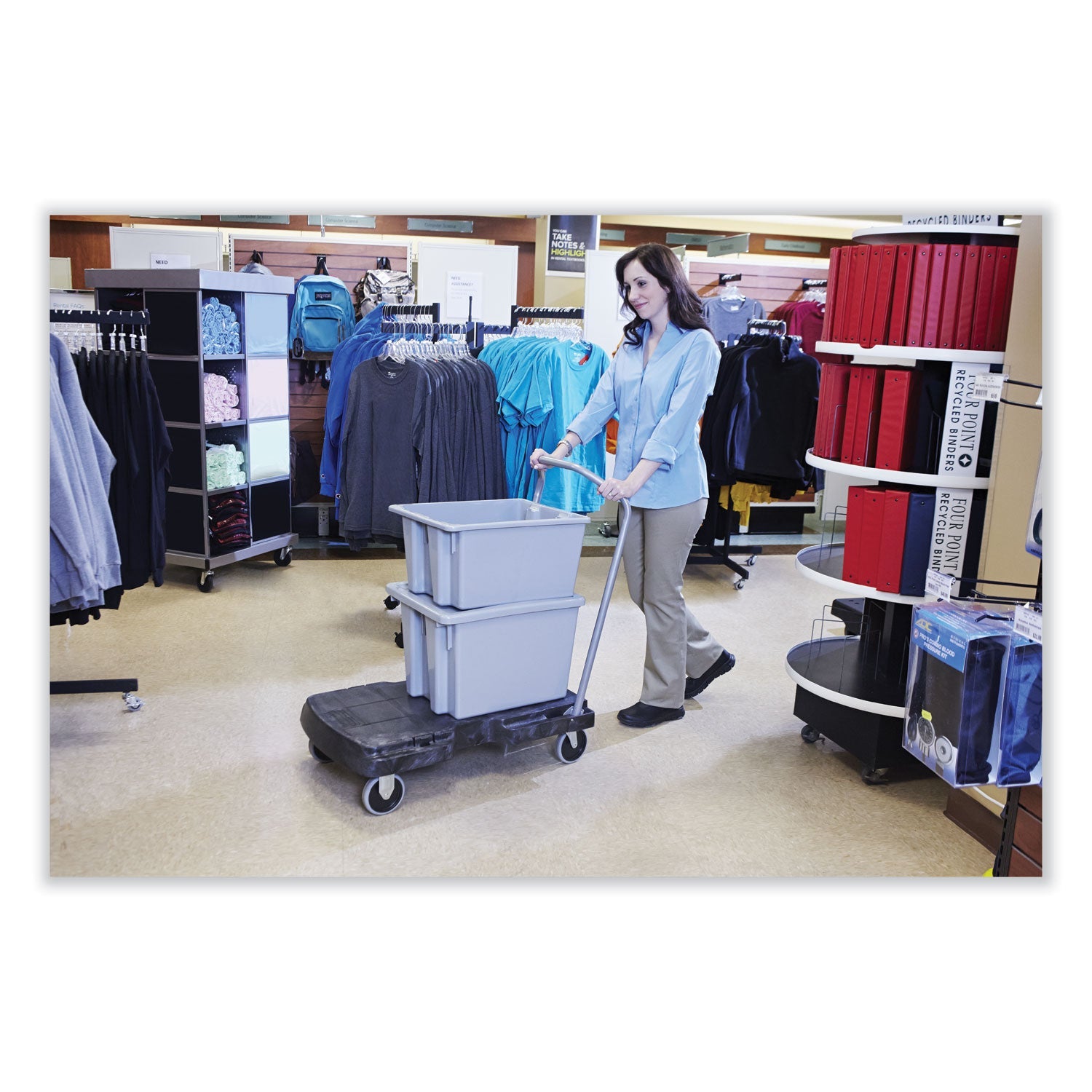 Rubbermaid® Commercial Utility-Duty Home/office Cart, 250 Lb Capacity, 20.5 X 32.5, Platform, Black