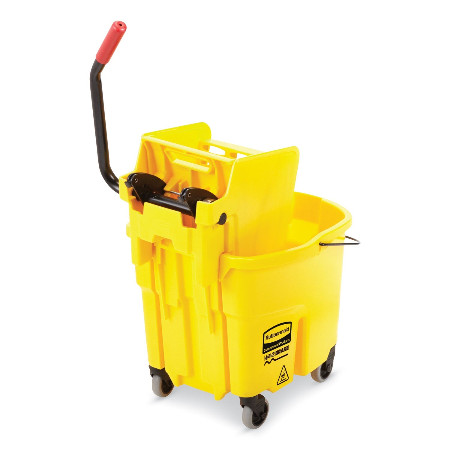 Rubbermaid® Commercial Wavebrake 2.0 Bucket/wringer Combos, Side-Press, 35 Qt, Plastic, Yellow